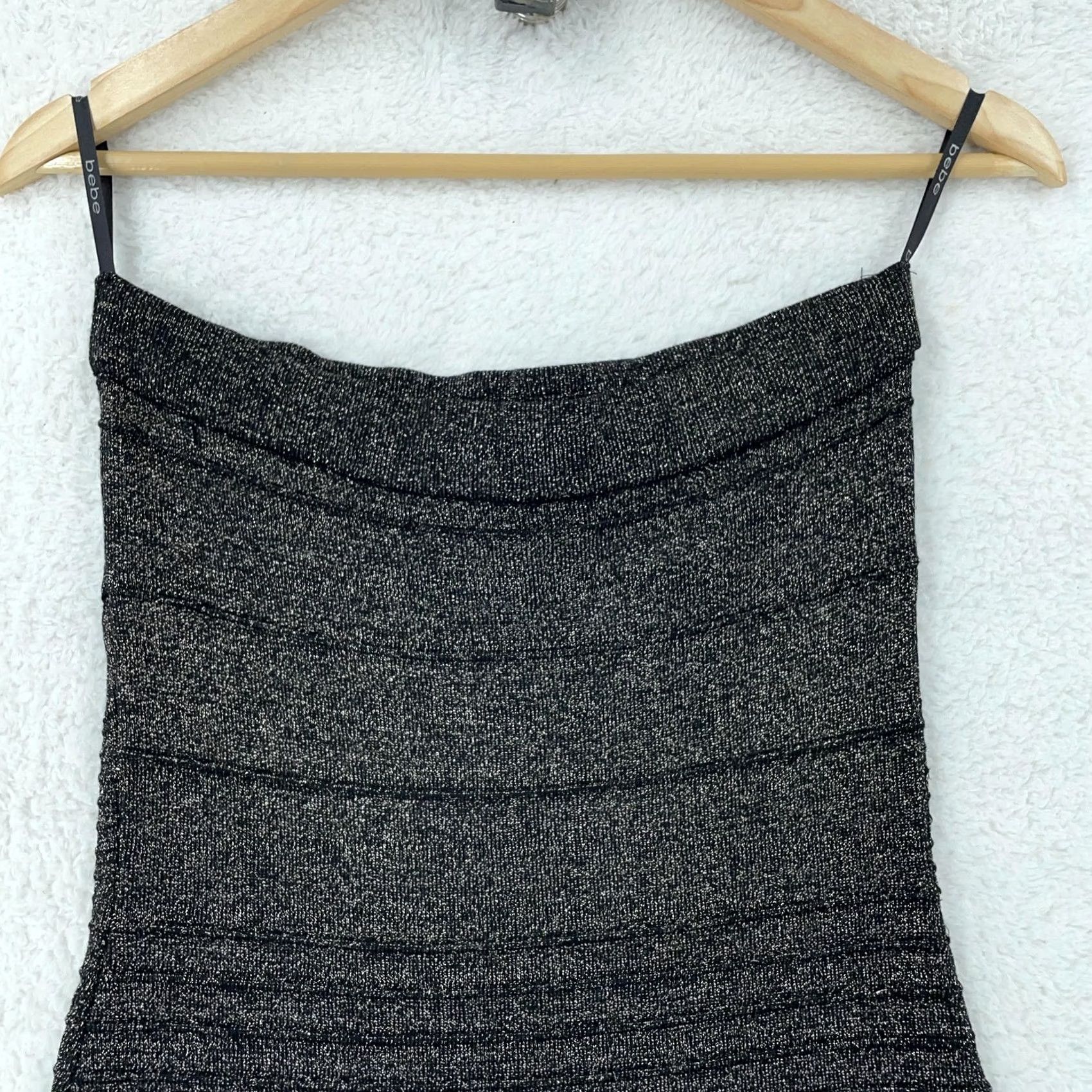 Bebe 2b bebe Strapless Mini Dress Womens Small Black Seamed Comfy Stretch Casual Party/Cocktail Short Vintage No Size S / US 4 / IT 40 - 3 Thumbnail