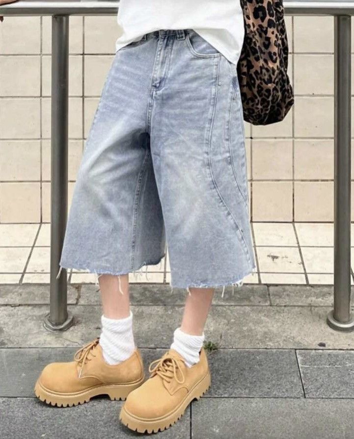 Jean Denim jeans jorts Y2K Drip shorts Size US 35 - 4 Thumbnail