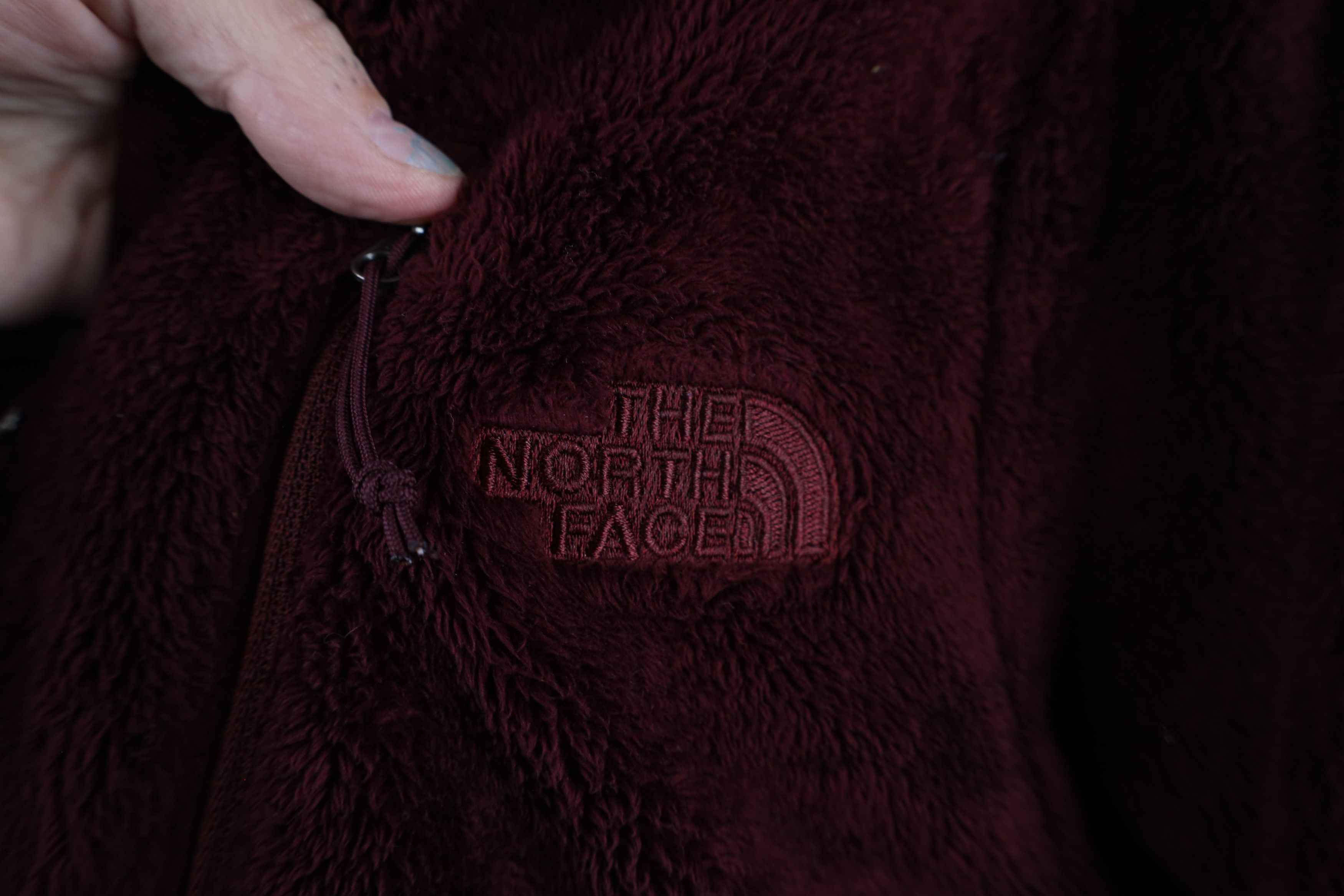 The North Face × Vintage The North Face Spell Osito Flow Fleece Jacket Burgundy Red Size M / US 6-8 / IT 42-44 - 4 Thumbnail