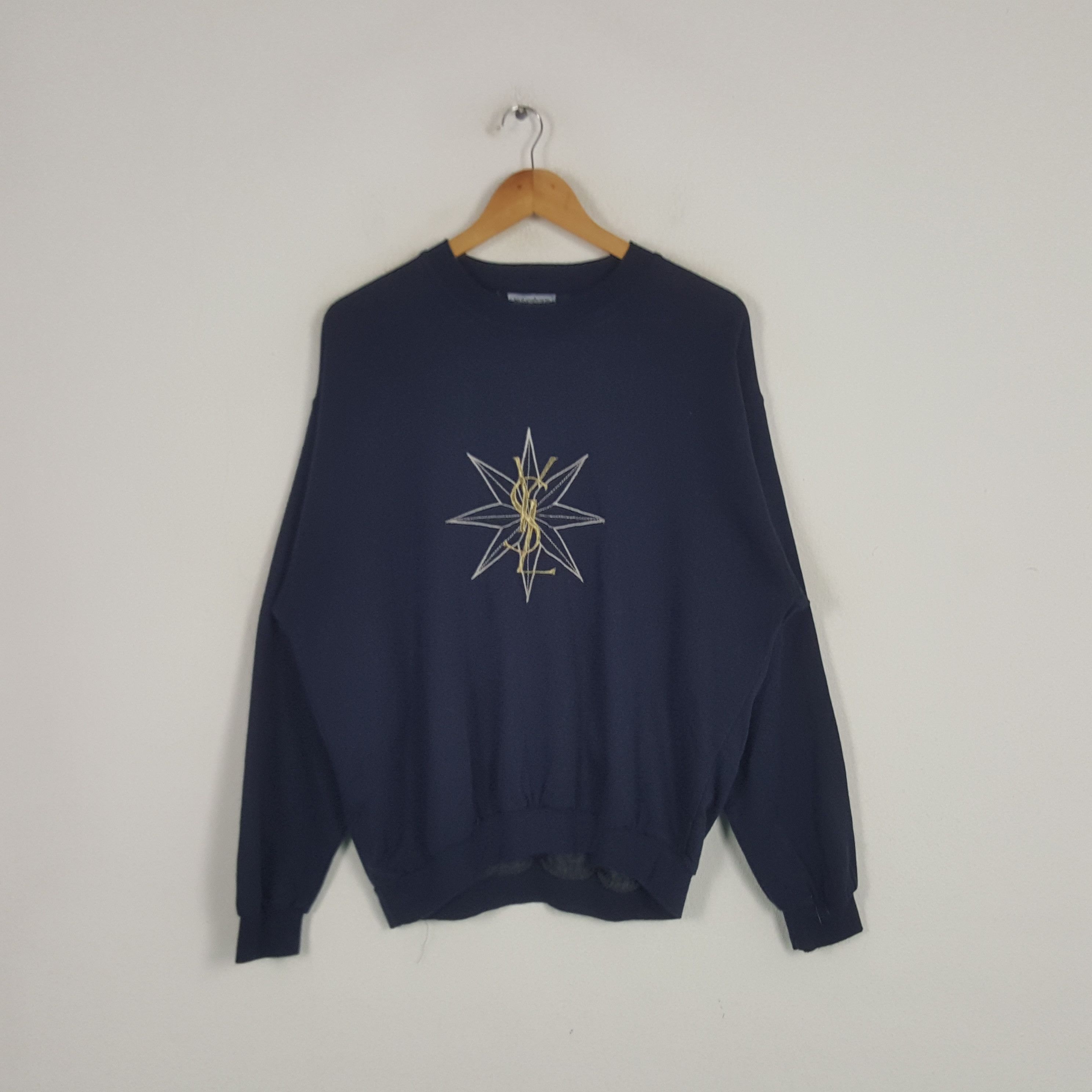 Vintage × Yves Saint Laurent Vintage Yves Saint Laurent Italian Brand YSL Logo Sweatshirt Size US L / EU 52-54 / 3 - 1 Thumbnail