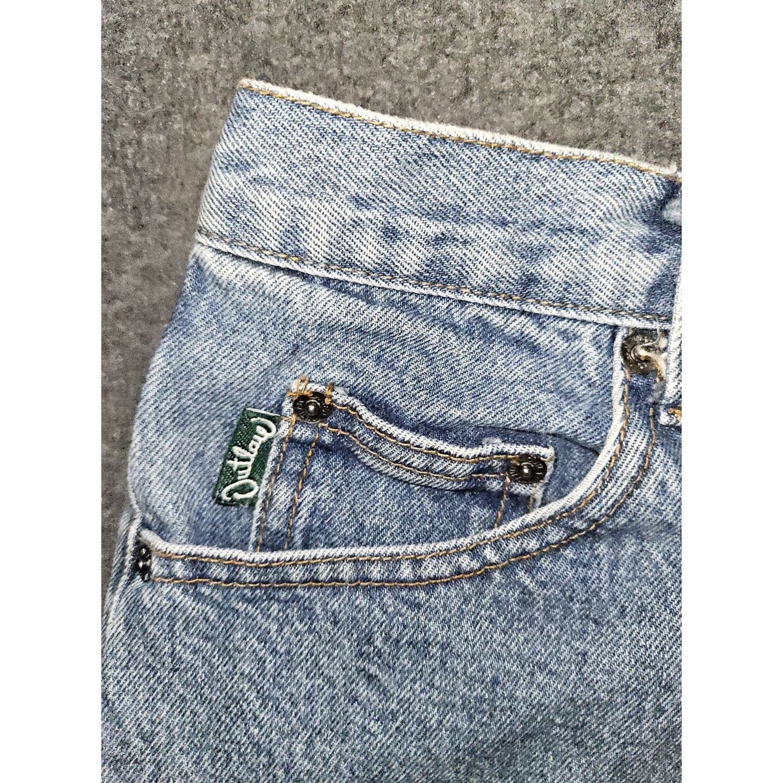 Vintage VINTAGE Outlaw Denim Shorts Womens 7 Blue High Waist Bermuda 90s Made USA Blue Jeans Shorts Womens Retro 90s Size 28" / US 6 / IT 42 - 6 Thumbnail