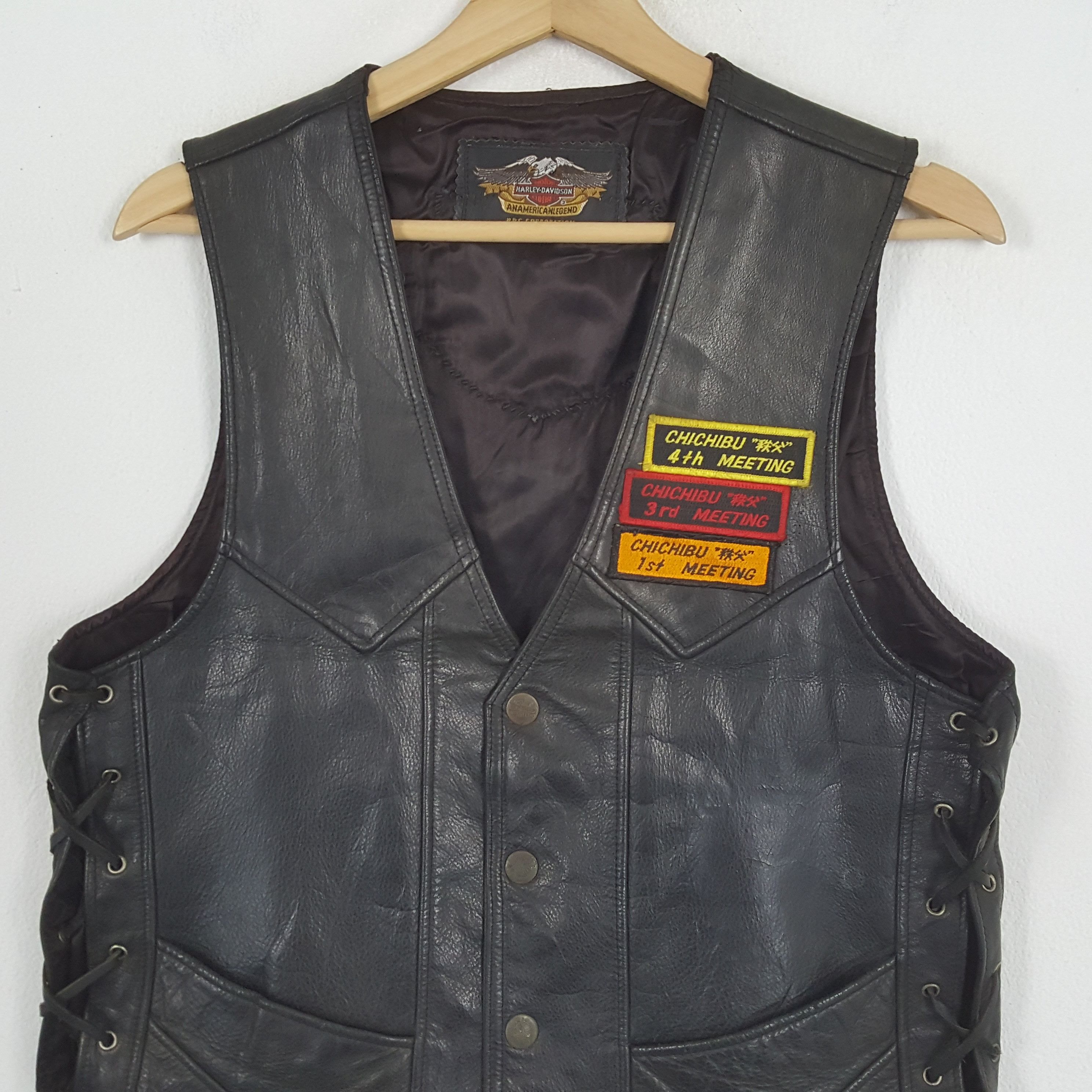 Harley Davidson × Vintage Vintage HARLEY DAVIDSON American Motorcycle Leather Vest Size US S / EU 44-46 / 1 - 4 Thumbnail