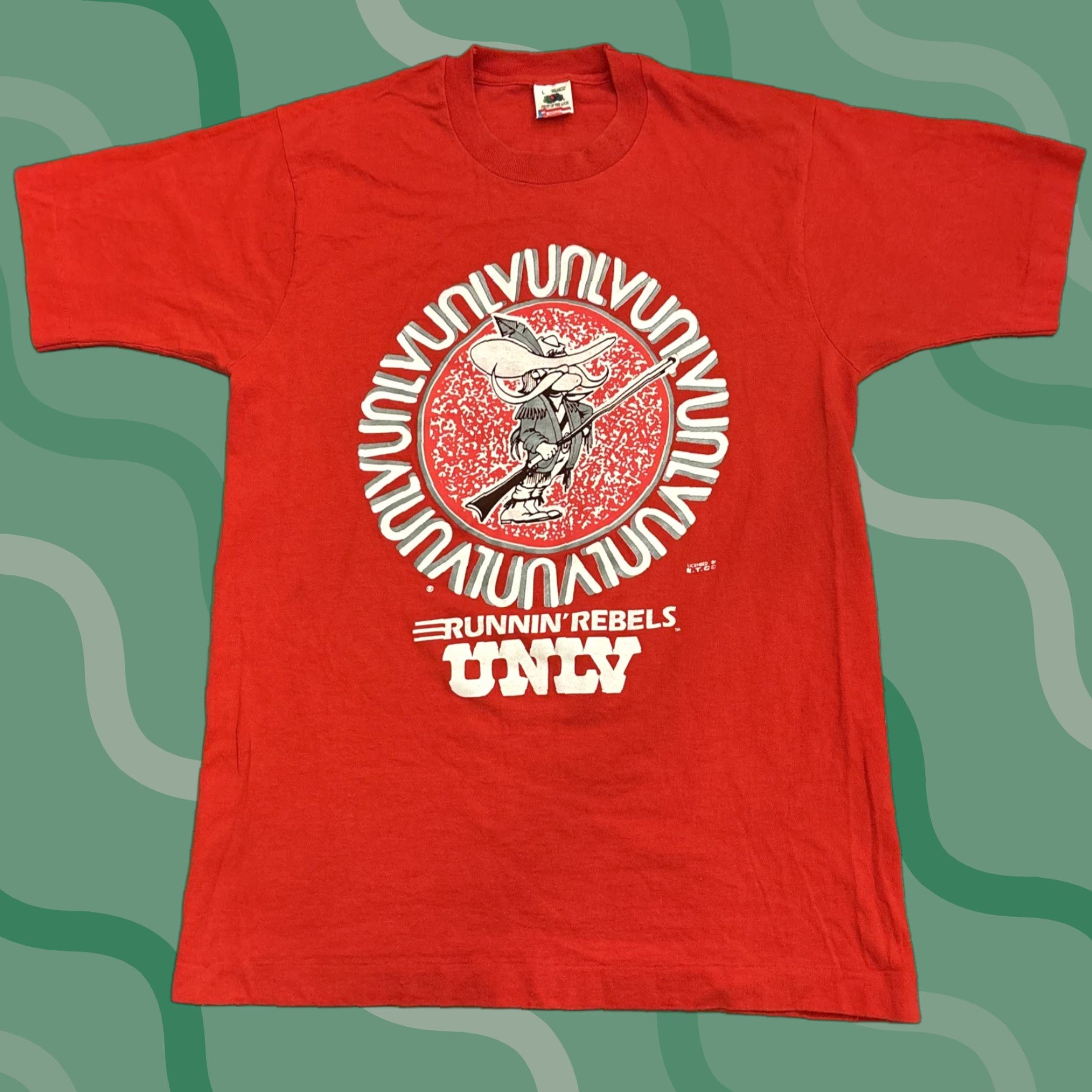 Vintage VINTAGE UNLV Runnin Rebels Shirt Red Size Large Single Stitch Mens Size US L / EU 52-54 / 3 - 1 Thumbnail