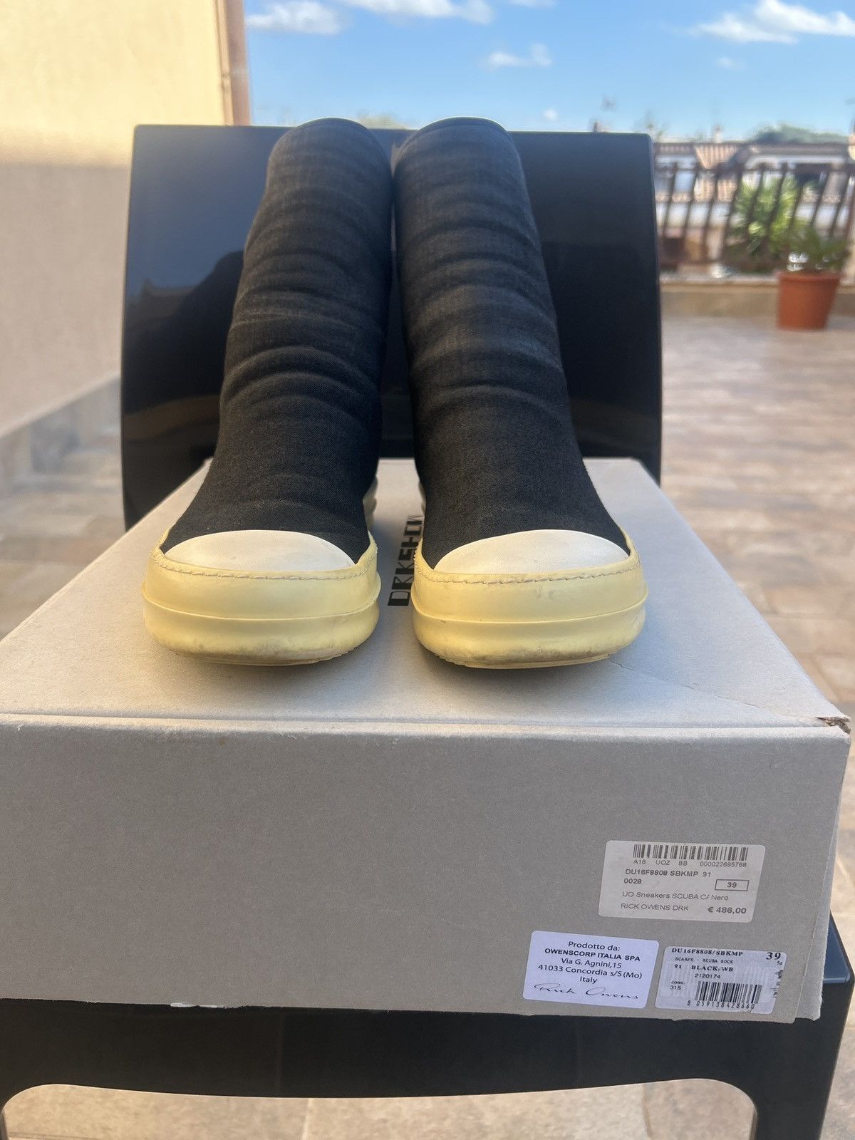 Rick Owens Rick Owens DRKSHDW Scuba Sock Black EU39 Size US 6 / EU 39 - 7 Thumbnail