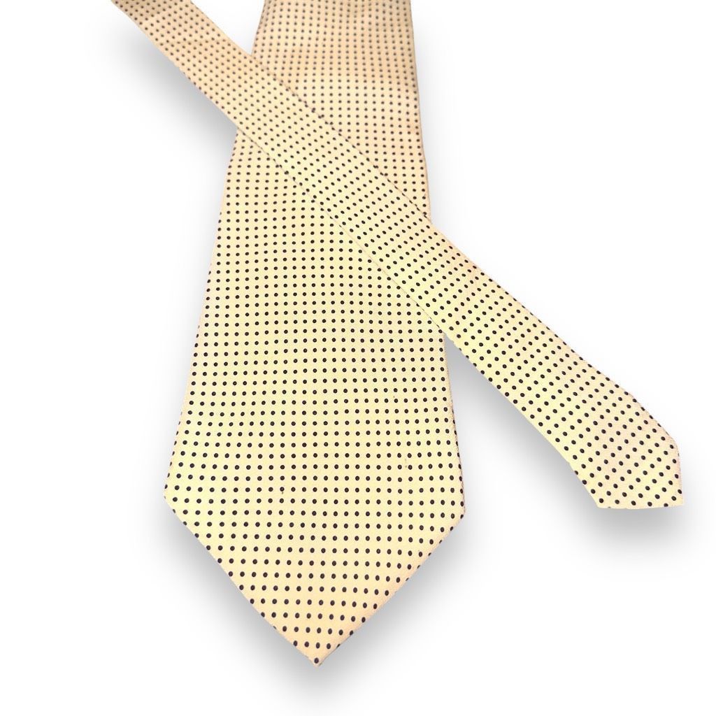 Polo Ralph Lauren Polo Ralph Lauren Tan & Navy Polkadot Handmade in USA Tie Size ONE SIZE - 1 Thumbnail
