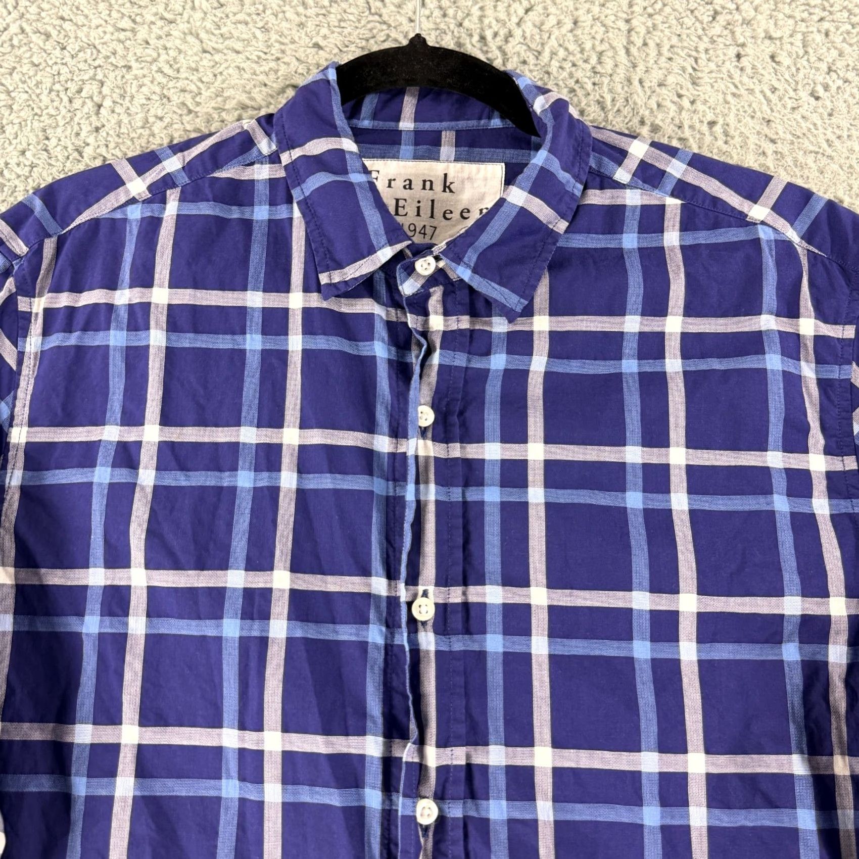 Frank & Eileen Frank & Eileen Paul Button-Up Shirt Mens Medium Blue Plaid Long Sleeve Cotton Size US M / EU 48-50 / 2 - 2 Thumbnail