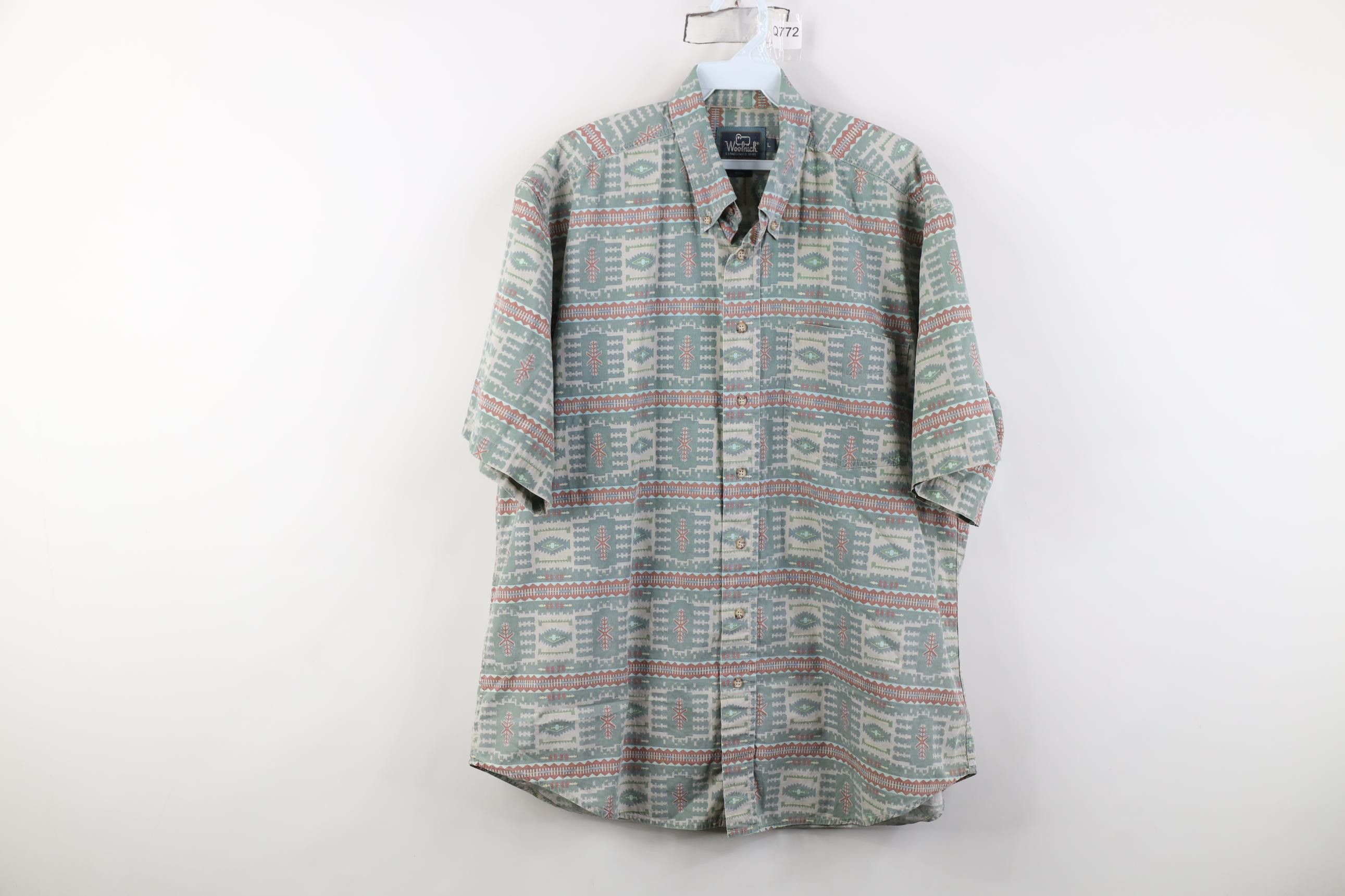 Woolrich Woolen Mills Vintage 90s Woolrich Southwestern Short Sleeve Button Shirt Size US L / EU 52-54 / 3 - 1 Thumbnail