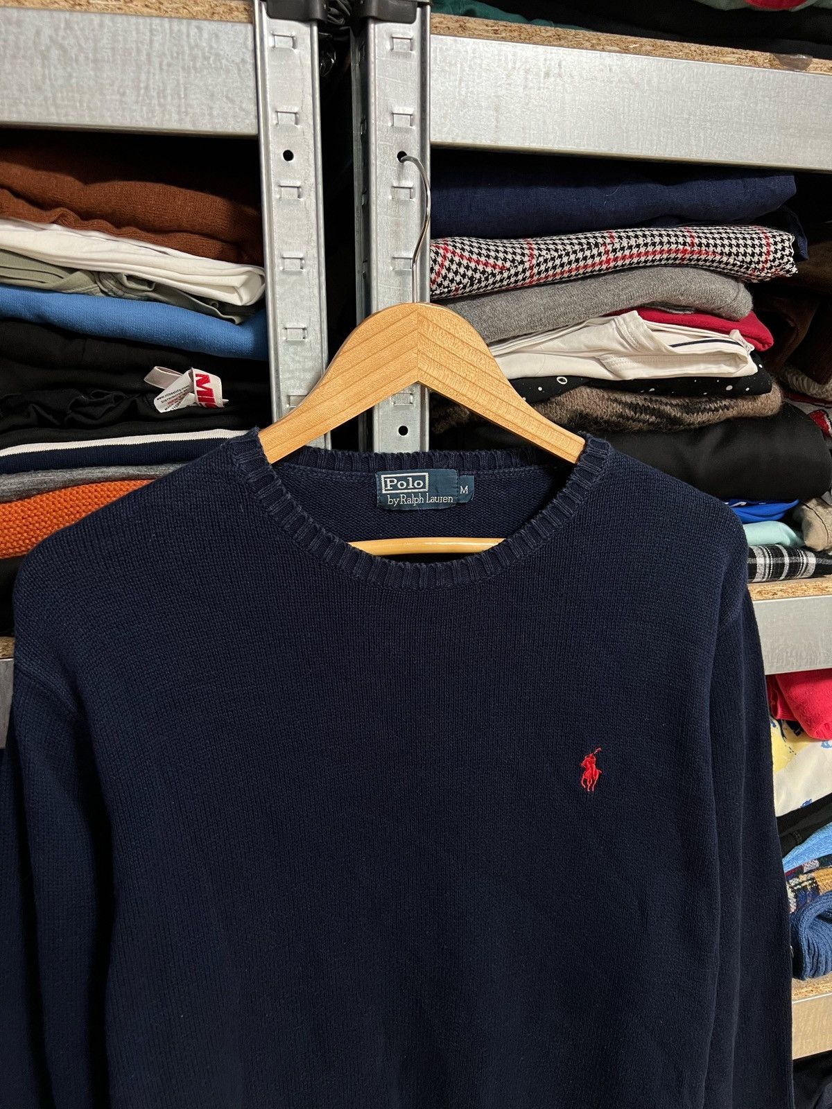 Polo Ralph Lauren Vintage Polo Ralph Lauren Navy Crewneck Knitted Sweater Sz M Size US M / EU 48-50 / 2 - 2 Thumbnail