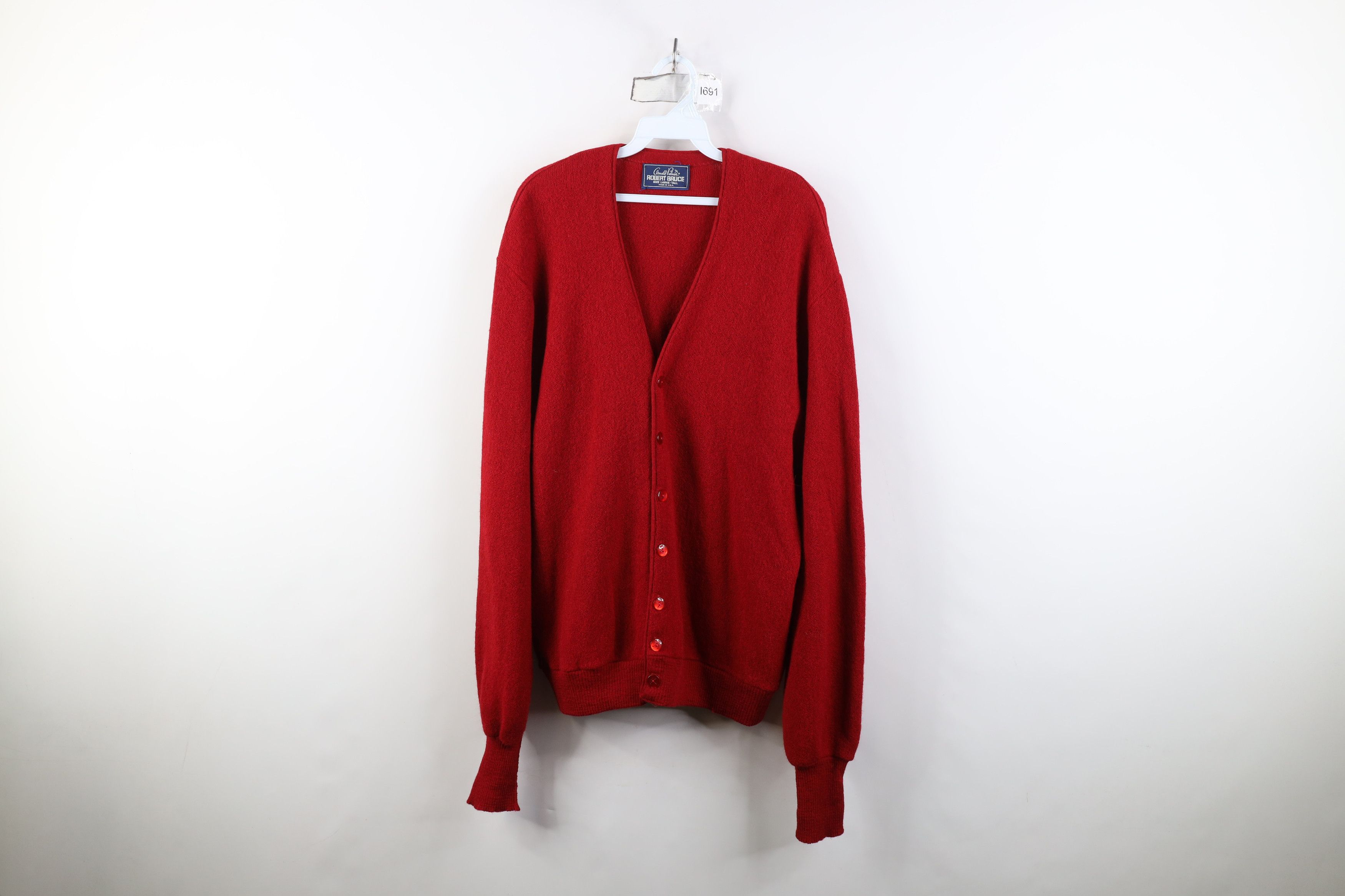 Vintage Vintage 70s Streetwear Wool Blend Knit Cardigan Sweater USA Size US L / EU 52-54 / 3 - 1 Thumbnail