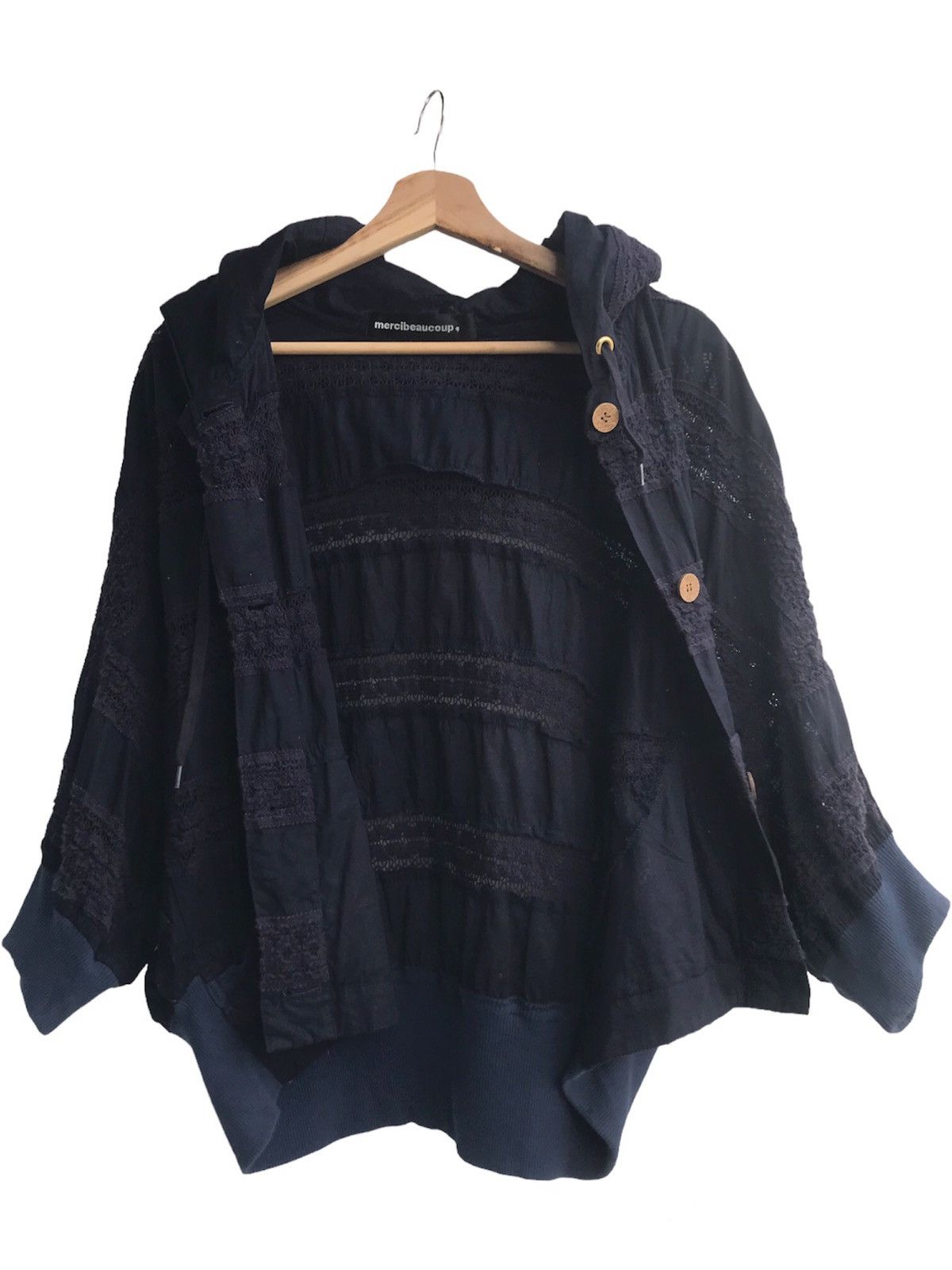 mercibeaucoup Mercibeaucoup Linen Blend Batwing Sleeves Hoodie Size S / US 4 / IT 40 - 2 Thumbnail