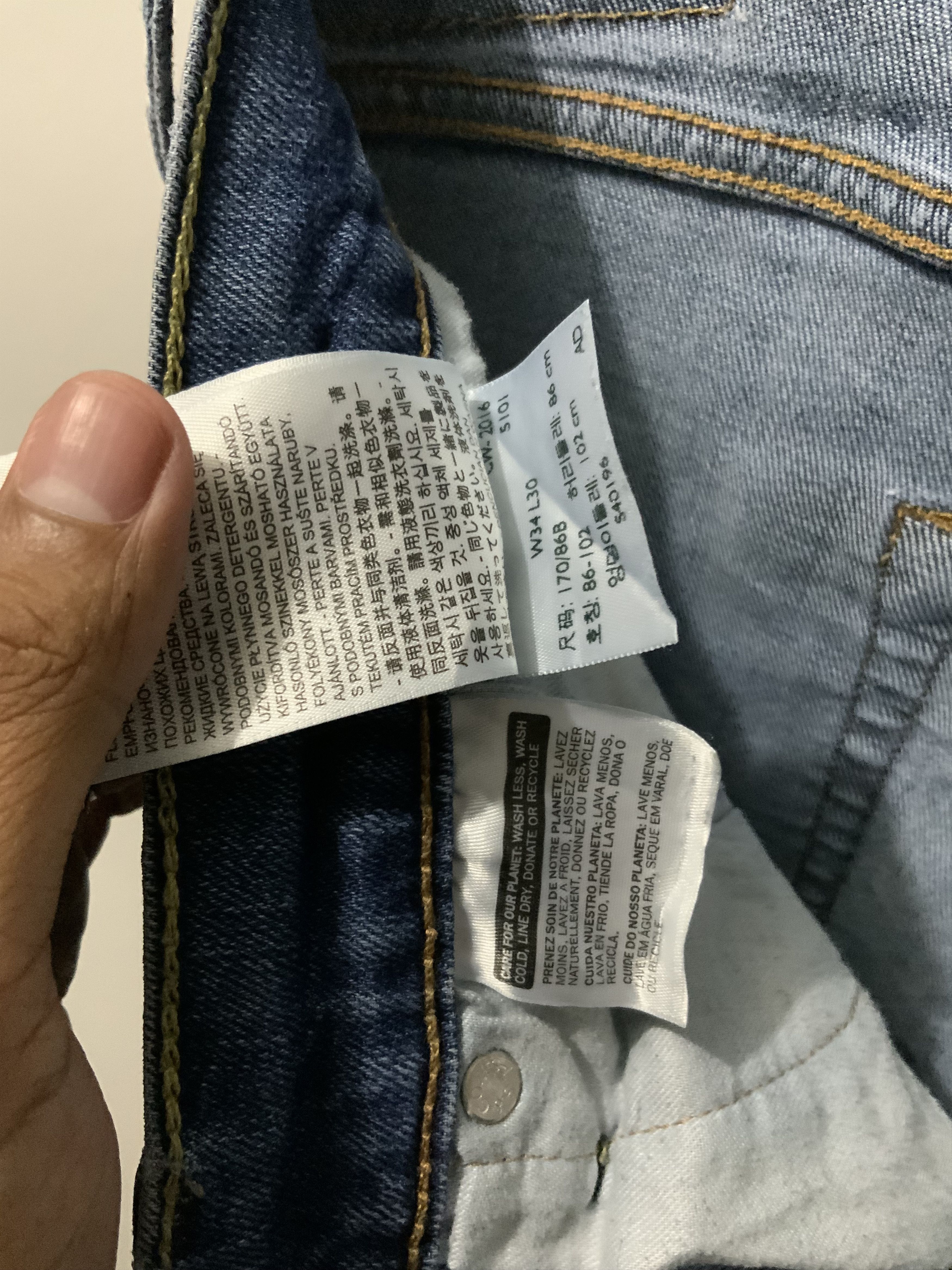 Levi's Levis 513 Acid Light Wash Jeans Size US 34 / EU 50 - 21 Thumbnail