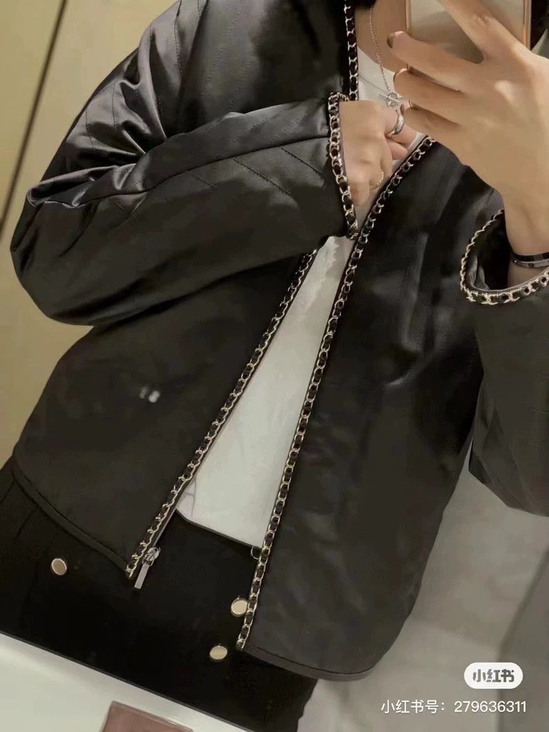 Chanel Chanel Black gold chain thin cotton jacket Size XS / US 0-2 / IT 36-38 - 2 Thumbnail
