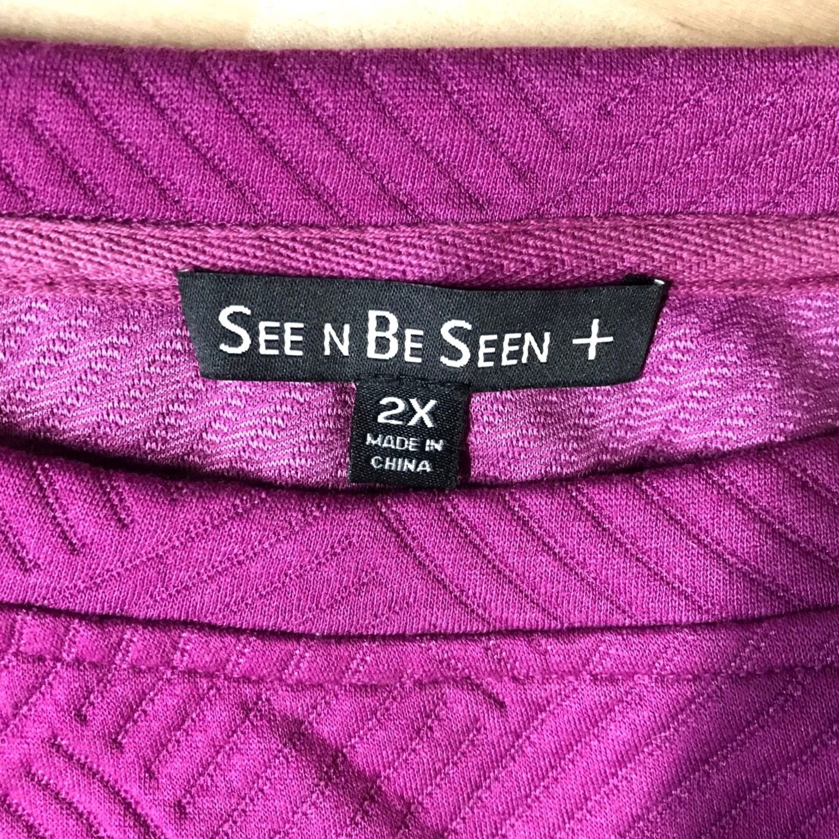 Vintage SEE N BE SEEN PLUS SIZE 2X PURPLE QUILTED TEXTURED CREW NECK SWEATSHIRT Size XXL / US 16-18 / IT 52-54 - 7 Thumbnail