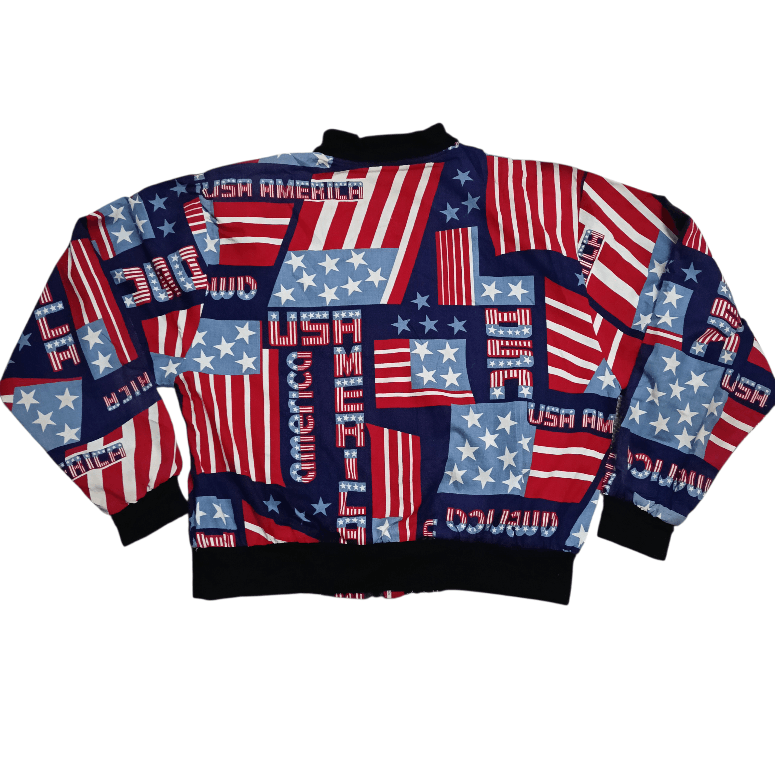 Vintage Vintage 90s Infinity Chic USA Flag Design Bombers Jacket Size US XL / EU 56 / 4 - 4 Thumbnail
