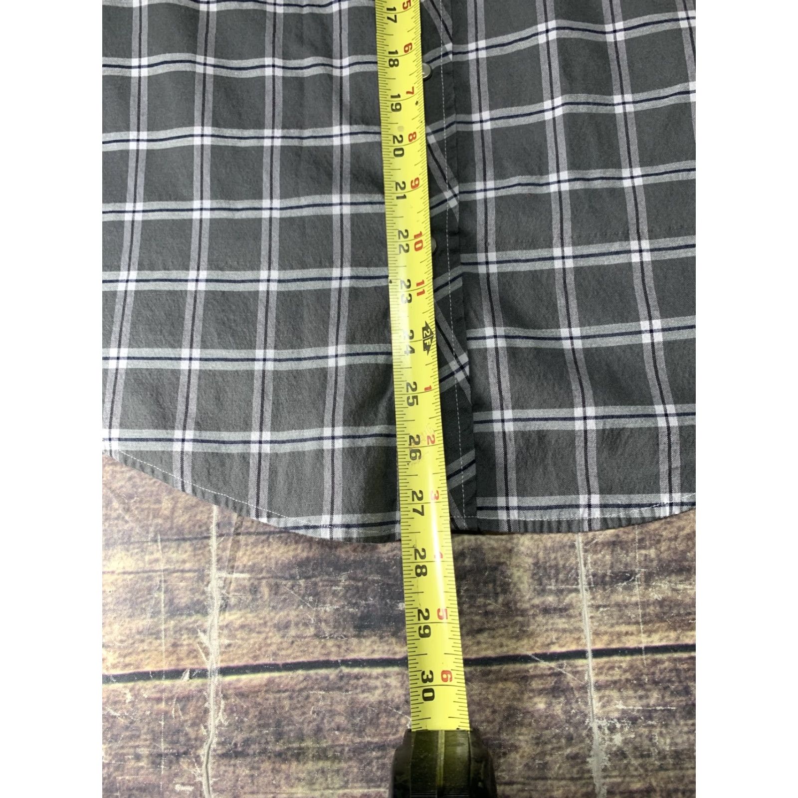 Vintage Western Shirt Casual Country Mens Short Sleeve Pearl Snap Plaid Gray Large Size Size US L / EU 52-54 / 3 - 3 Thumbnail