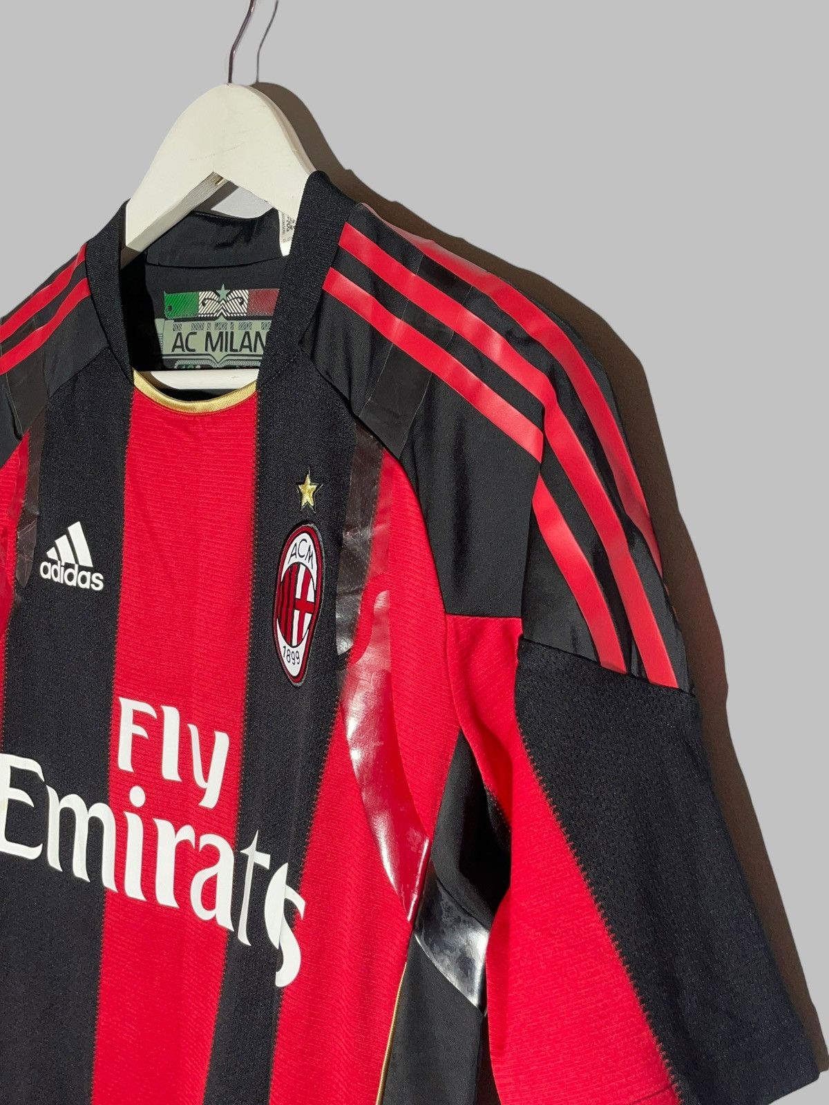Adidas AC Milan Adidas Techfit 2010/11 Football Shirt Player Issue Size US L / EU 52-54 / 3 - 9 Thumbnail