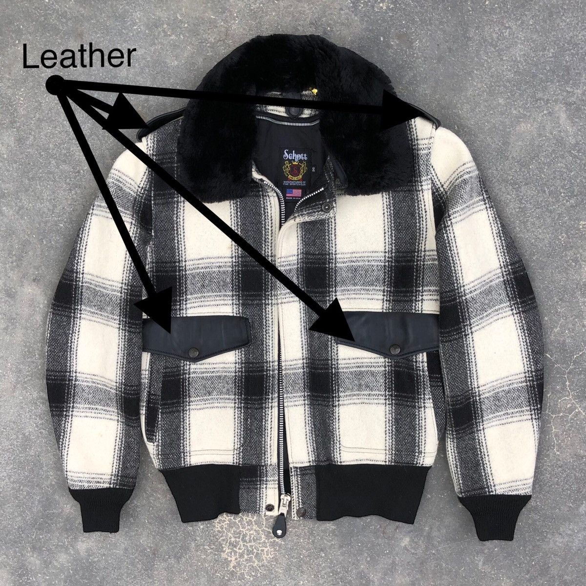 Schott Vintage Schott Bross Wool Leather Melton Bomber Jacket USA🇺🇸 Size US S / EU 44-46 / 1 - 3 Thumbnail