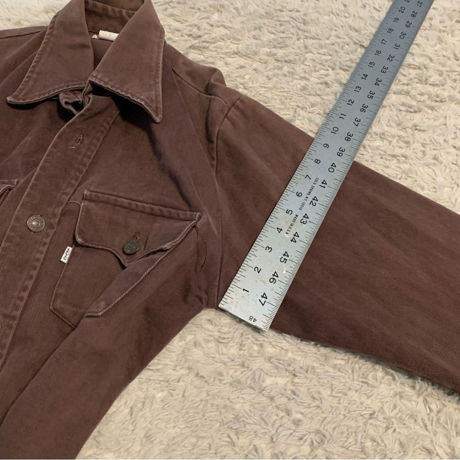 Levi's Vintage 1970s Levi's Brown Button-Down Cotton Jacket Big E Size US M / EU 48-50 / 2 - 14 Thumbnail