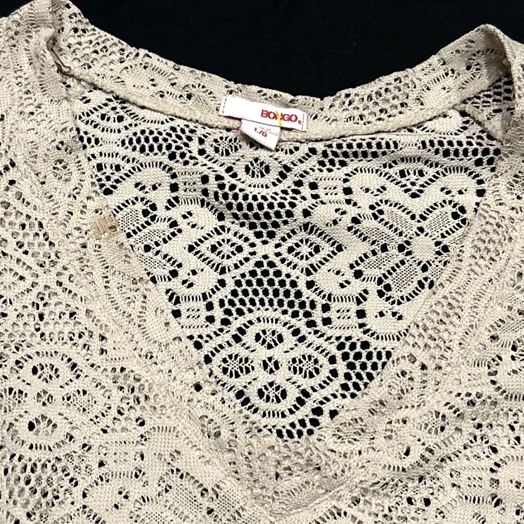 Vintage Bongo Blouse Size L Beige Batwing Sleeve Round Neck Short Sleeve Polyester 90s Womens Regular Basic Vintage: No Size L / US 10 / IT 46 - 2 Thumbnail