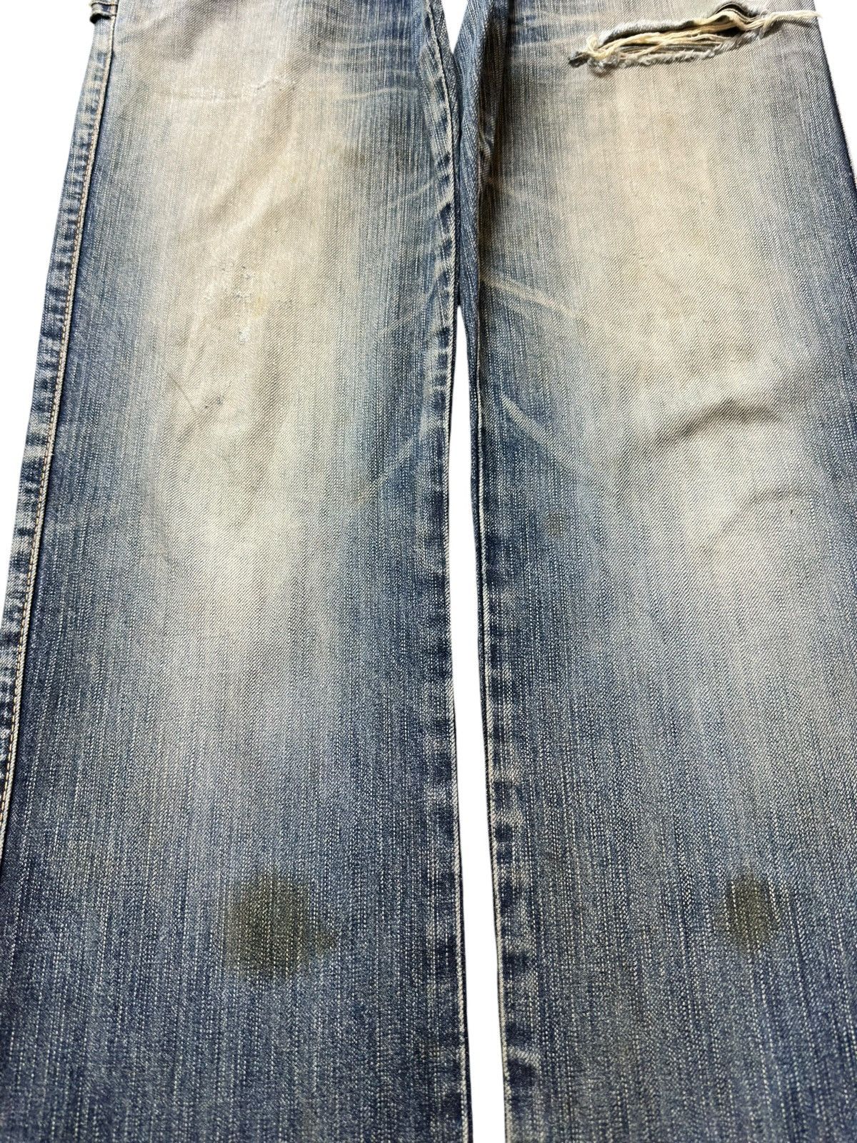 Edwin Vintage Edwin 503 Blue Trip Mudwash Ripped Distressed Denim Size US 32 / EU 48 - 3 Thumbnail