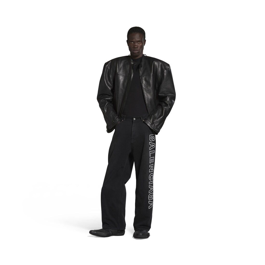 Balenciaga o1srvl11e0425 Outline Baggy Jeans Pant in Black Size US 32 / EU 48 - 2 Thumbnail