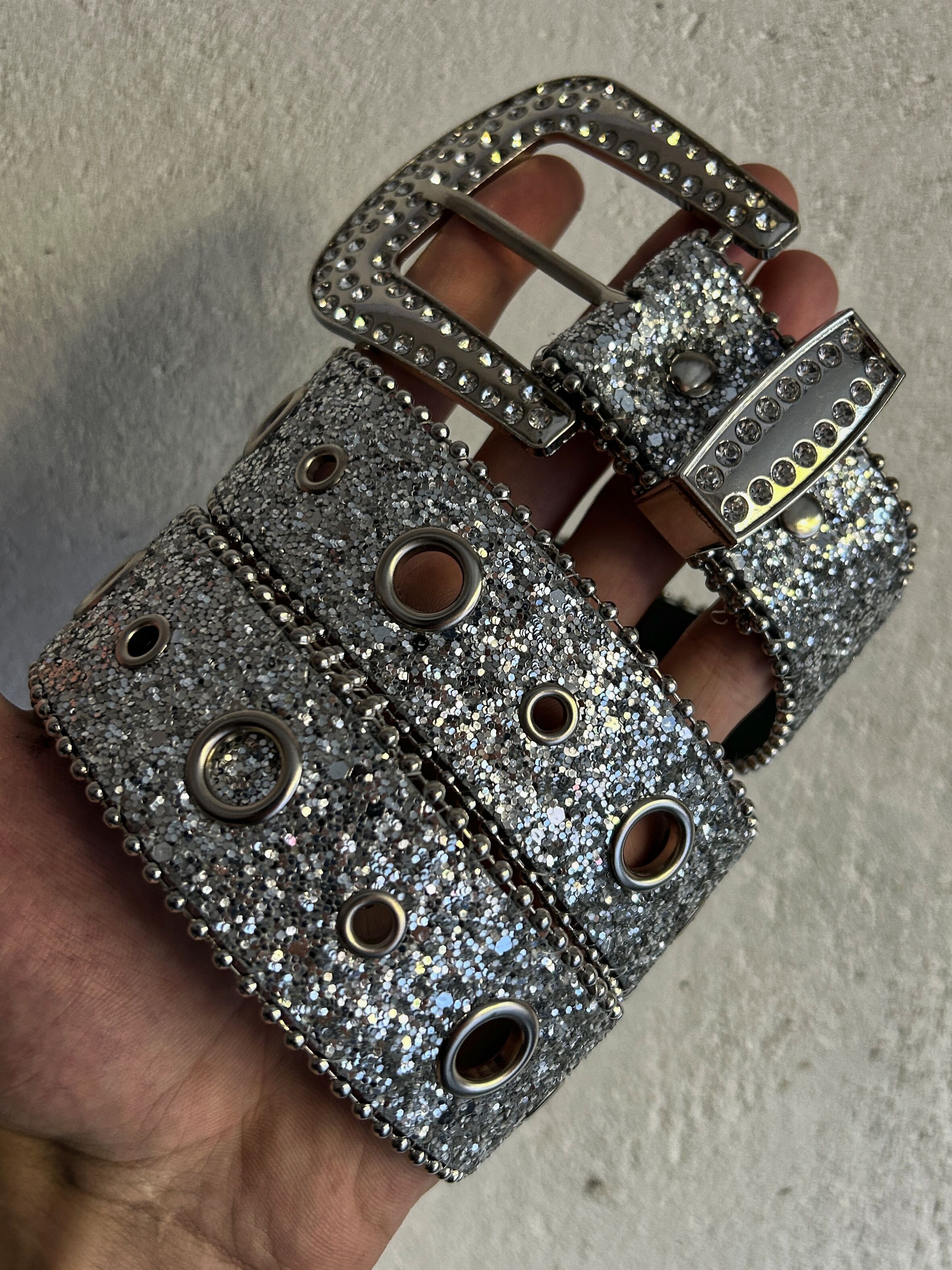 Designer Vintage Japanese Style BB Simon Diamonds Style Belt 90s Size ONE SIZE - 7 Thumbnail