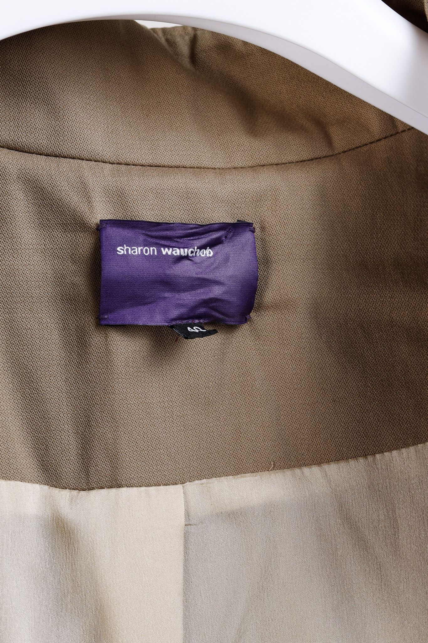 Other Sharon Wauchob Khaki Cotton Twill Tie-Waist Coat Size M / US 6-8 / IT 42-44 - 4 Thumbnail