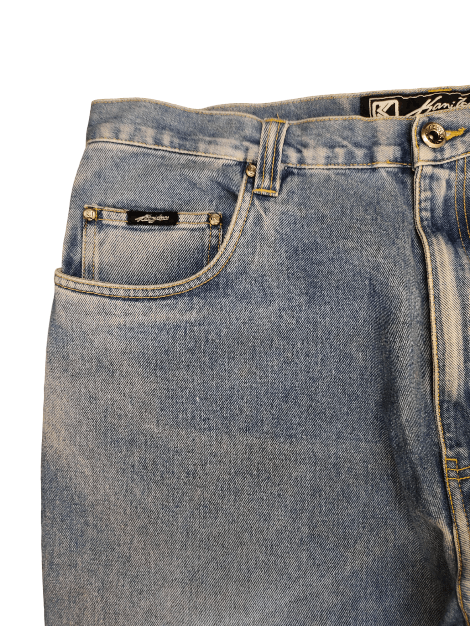 JNCO Vintage Y2k Karl Kani Embroider Faded Distress Baggy Jeans Size US 37 - 11 Thumbnail