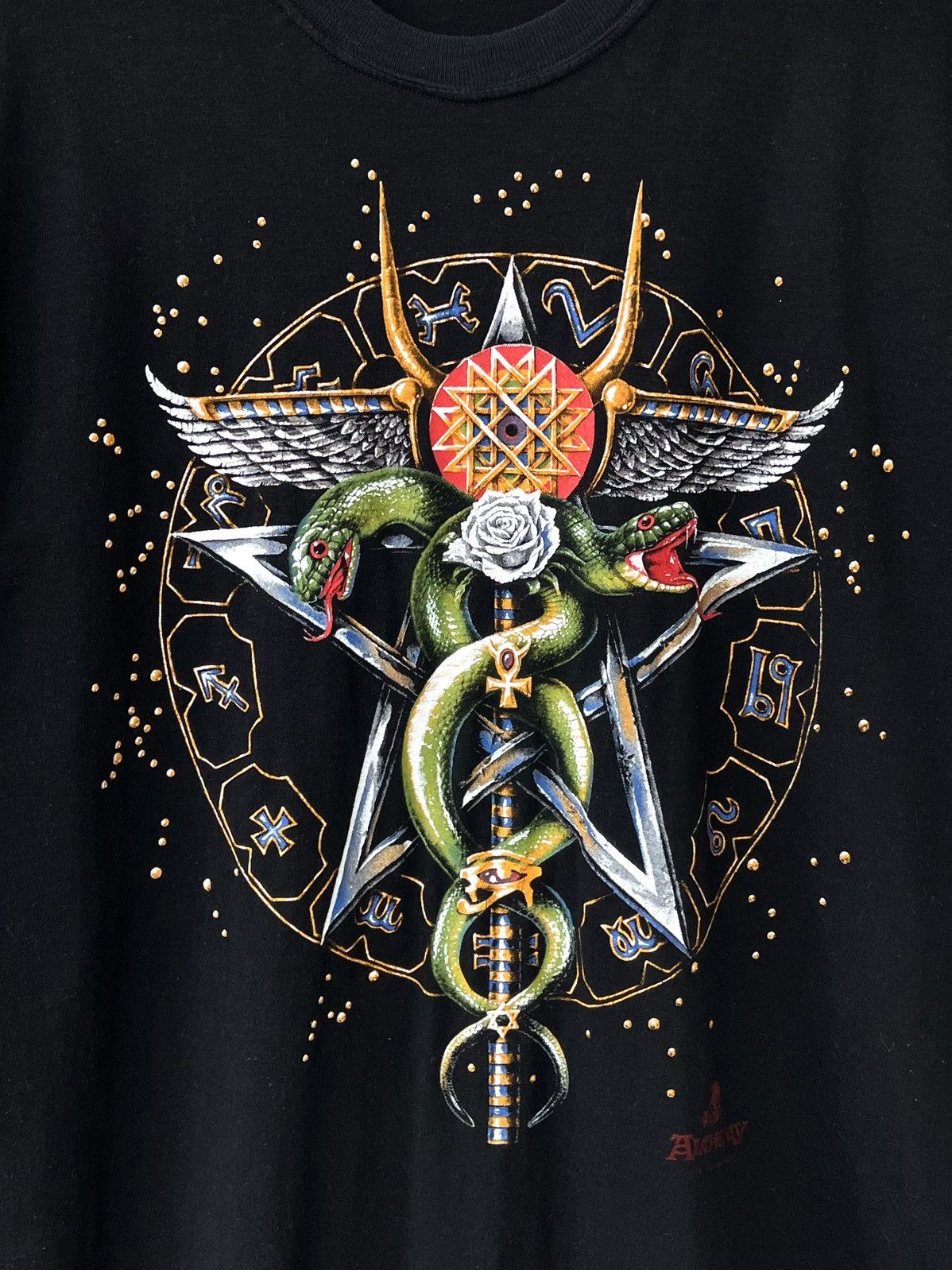 Vintage Vintage 1991 Alchemy Gothic Carta Pentagram T-Shirt 90s Size US L / EU 52-54 / 3 - 4 Thumbnail