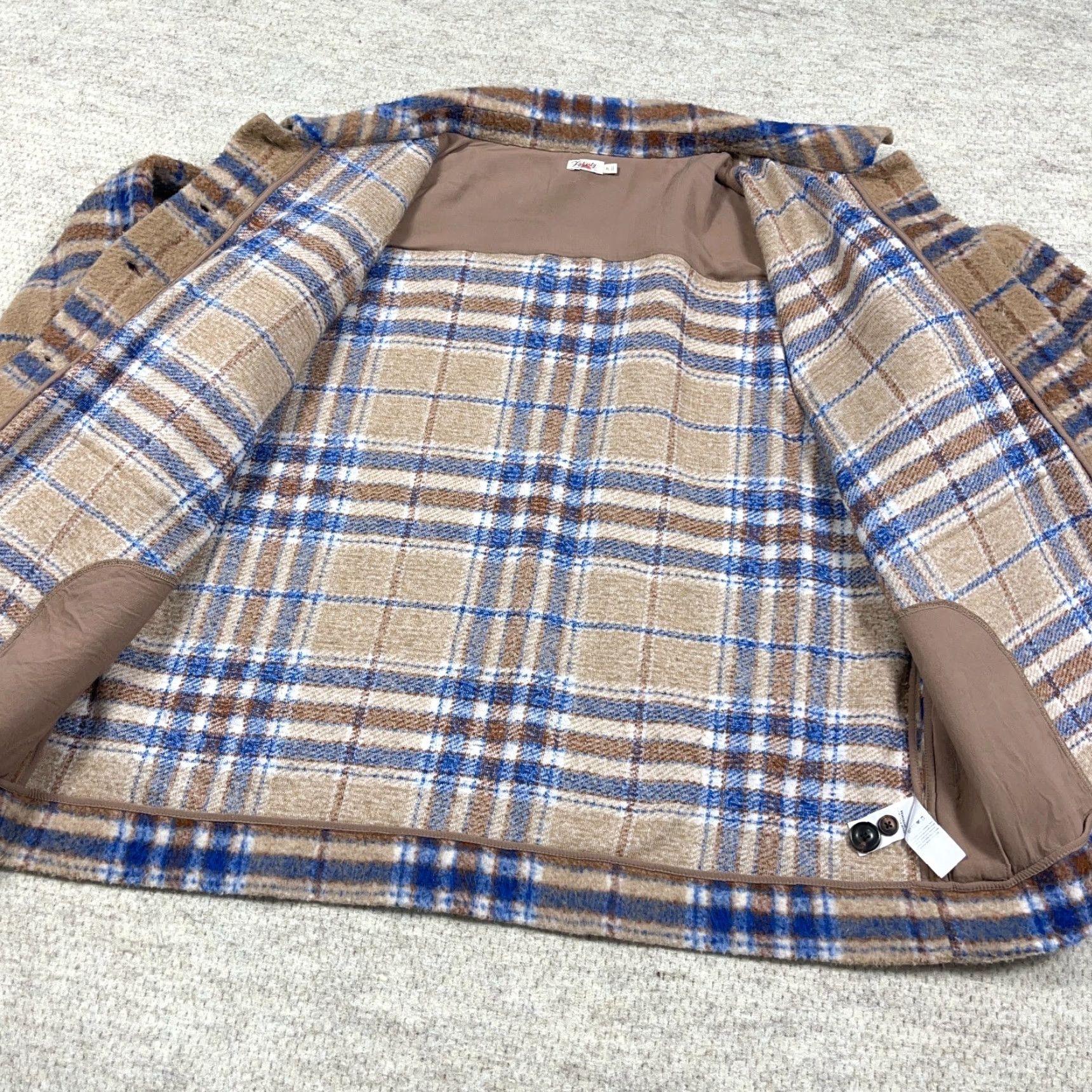 Faherty Faherty Jacket Women XL Brown Green Plaid Fleece Shacket Unlined Button Up Size XL / US 12-14 / IT 48-50 - 2 Thumbnail