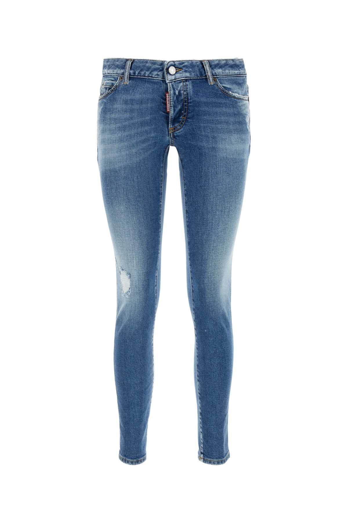 image of Dsquared2 Stretch Denim Jennifer Jeans in Blue, Women's (Size 26)