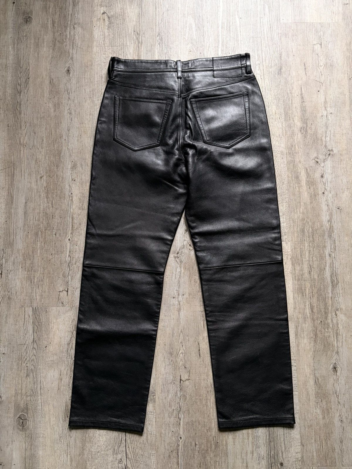 Acne Studios Acne Studios Black Leather Lambskin Pants Size US 30 / EU 46 - 2 Thumbnail