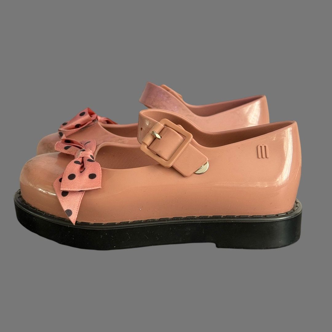 Other Mini Melissa Maggie Bow Girls Shoes Pink Black Size 8 GUC Size US 8 / IT 38 - 3 Thumbnail