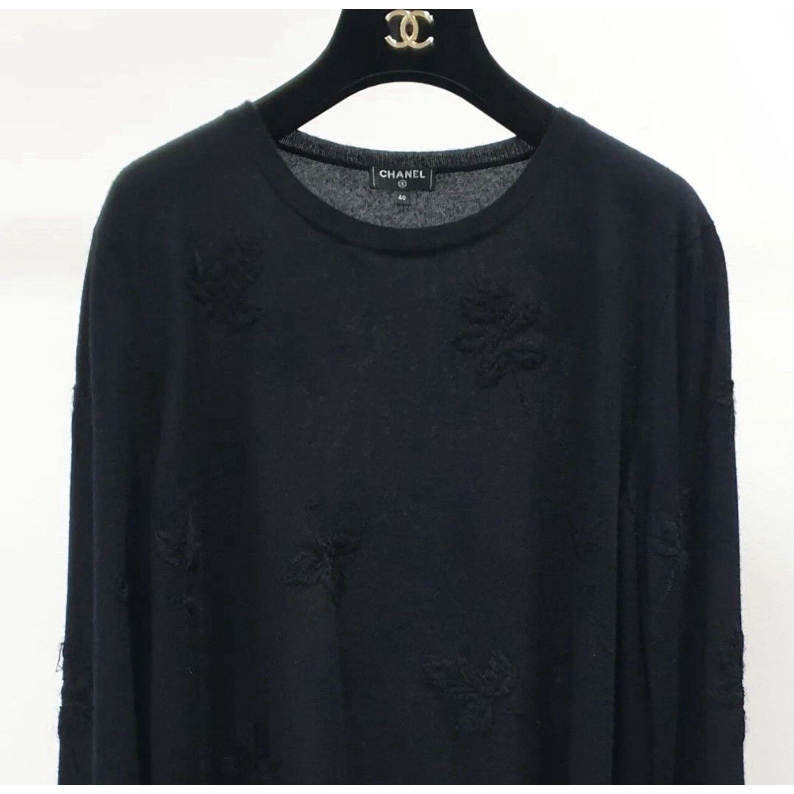 Chanel CHANEL 18A Cashmere Knit Leaf Embroidered Sweater Sz.40 Size M / US 6-8 / IT 42-44 - 11 Thumbnail