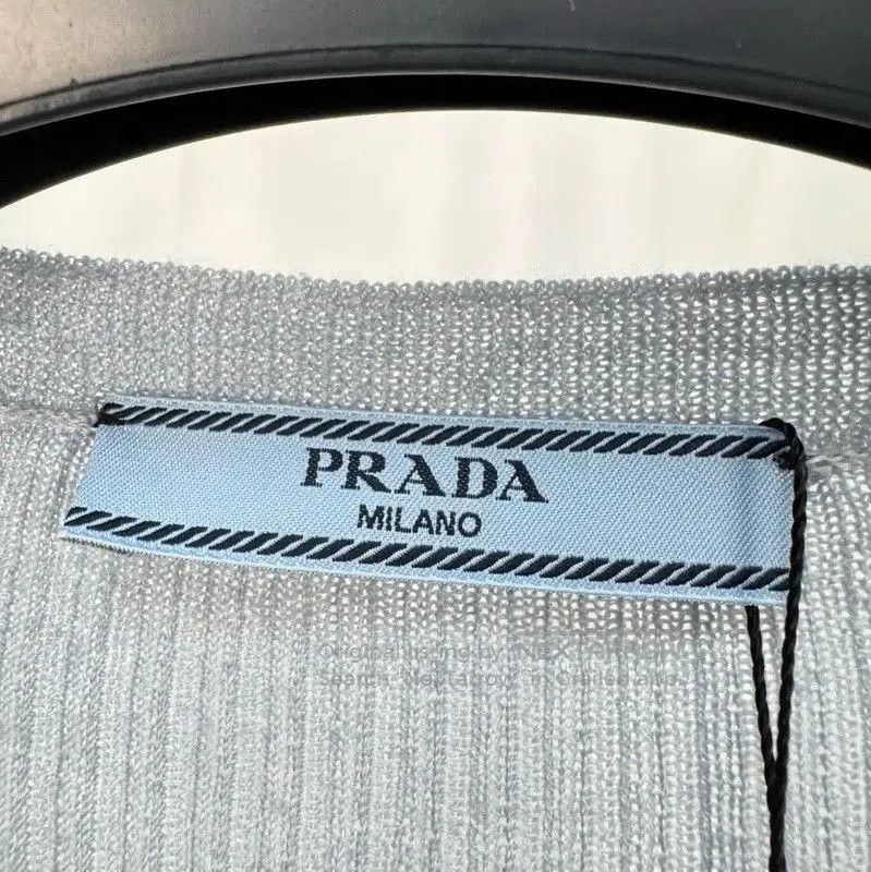 Prada Prada Sky Blue Wool Blend Cardigan for Women. Size XL / US 12-14 / IT 48-50 - 5 Thumbnail