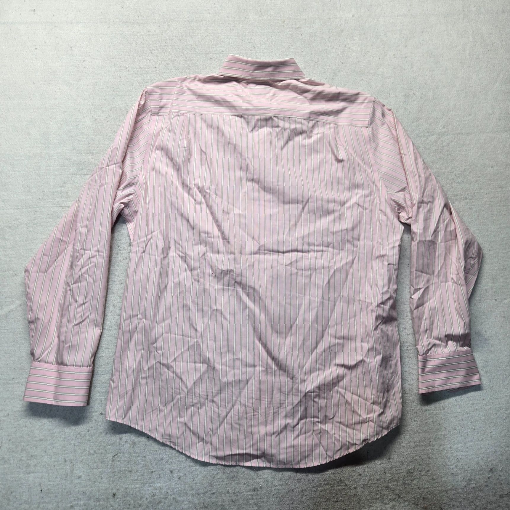 Banana Republic Banana Republic Shirt Striped Pink Button-Up Long Sleeve Mens L 16-16.5 Size 42R - 7 Thumbnail