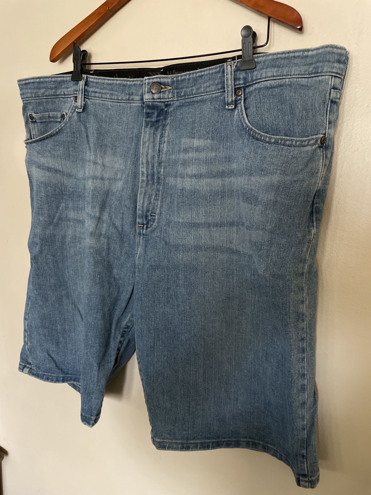 Designer × Vintage × Wrangler Wrangler Denim Blue Jean Shorts Jorts Waist 42X10” vintage 🔥 Size US 42 / EU 58 - 3 Thumbnail