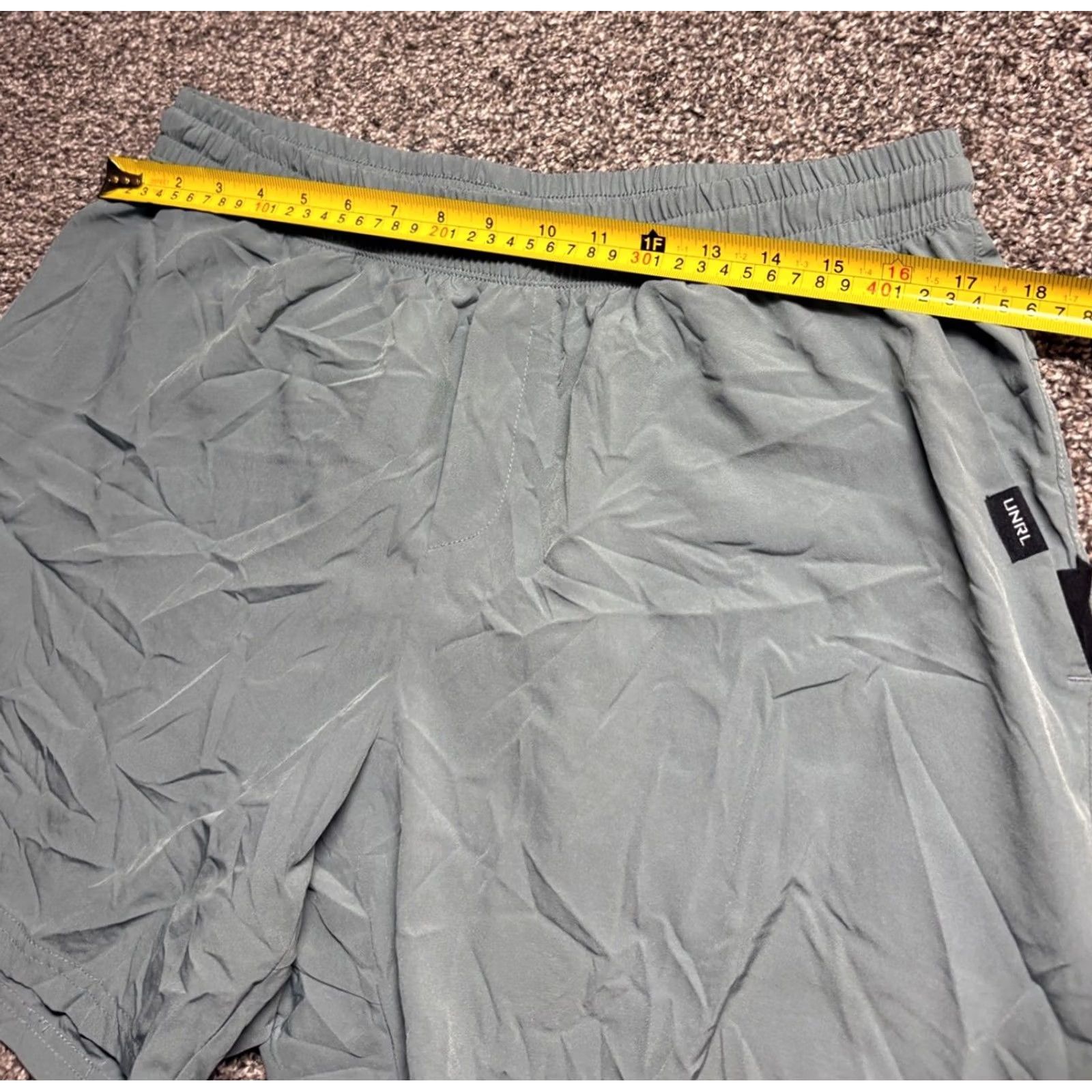 Vintage UNRL Stride Shorts Mens XL Green Athletic Drawstring Stretch Performance Shorts Size US 36 / EU 52 - 4 Thumbnail