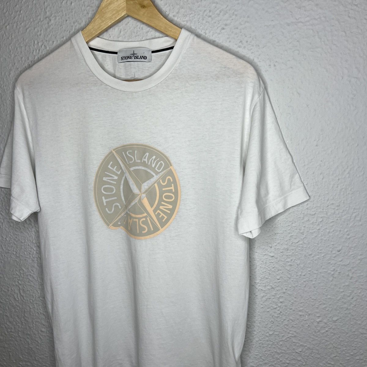 Stone Island Stone Island Tshirt Tee Big Logo Spellout White Size US M / EU 48-50 / 2 - 3 Thumbnail