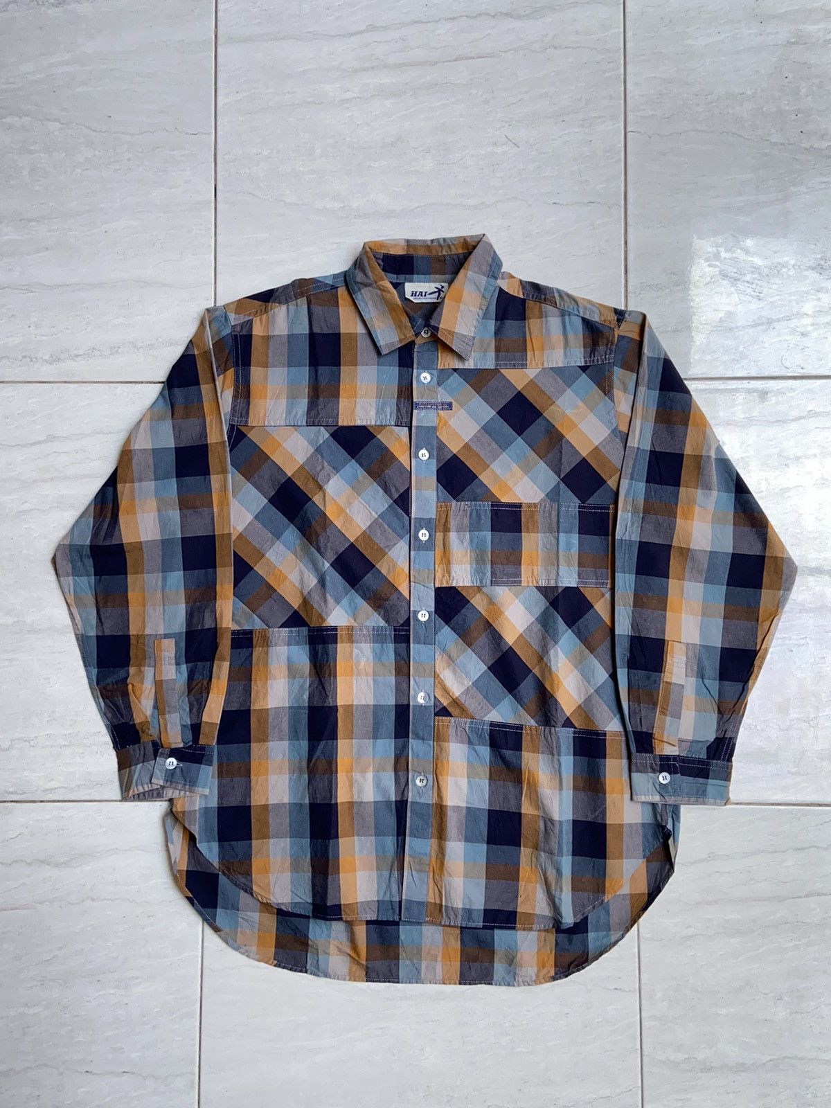 image of Hai Sporting Gear Plaid Shirt in Blue, Men's (Size 2XL)