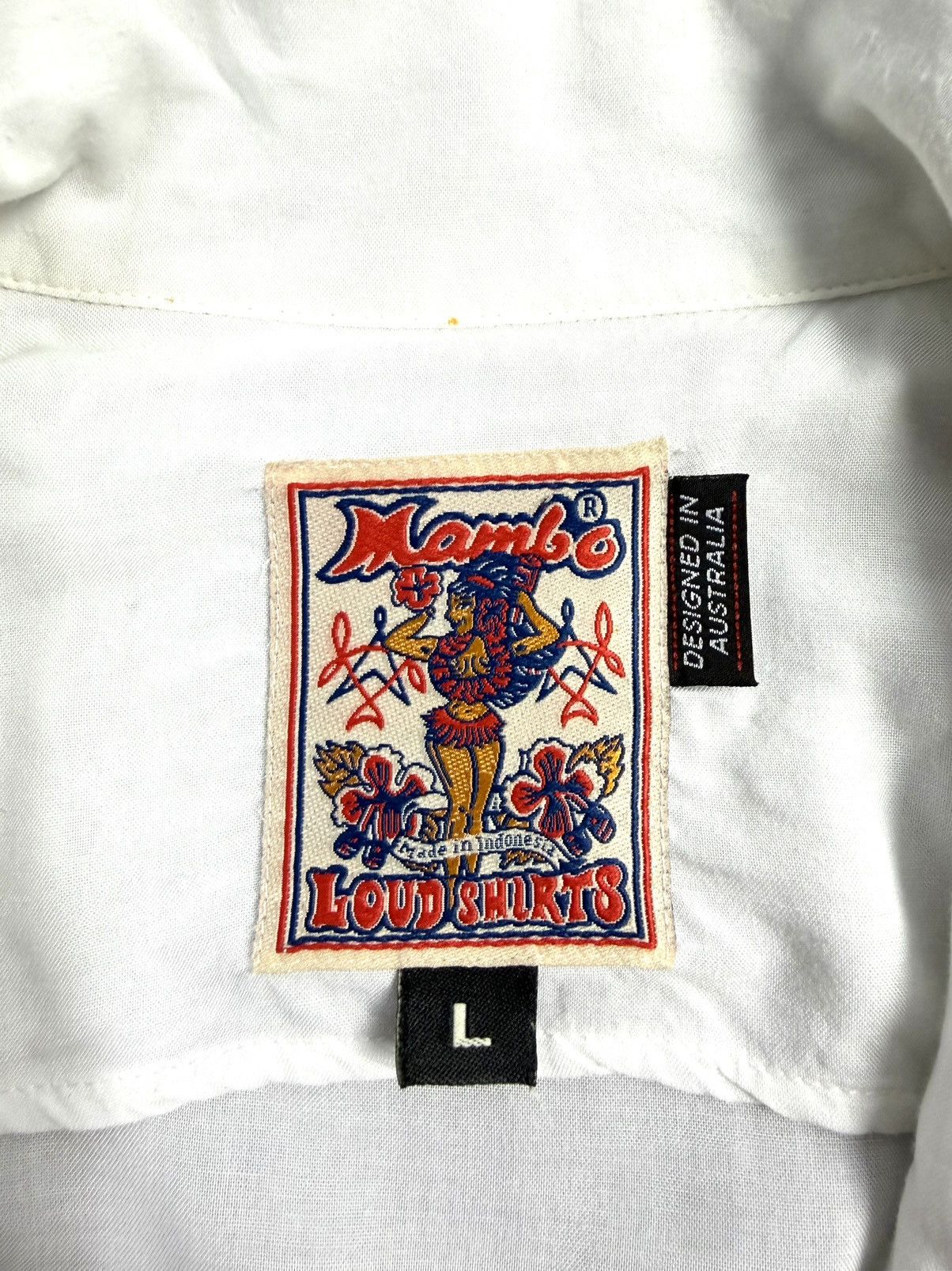 Mambo 90s Mambo Vintage Button Up Shirt White Flame Print Y2K Size US L / EU 52-54 / 3 - 14 Thumbnail