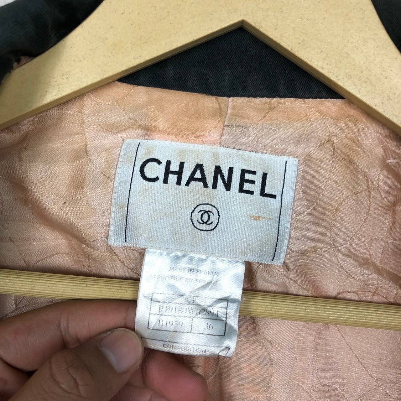 Chanel CHANEL Vintage 90s Pink Black Tweed Blazer FR36 Luxury Size XS / US 0-2 / IT 36-38 - 9 Thumbnail