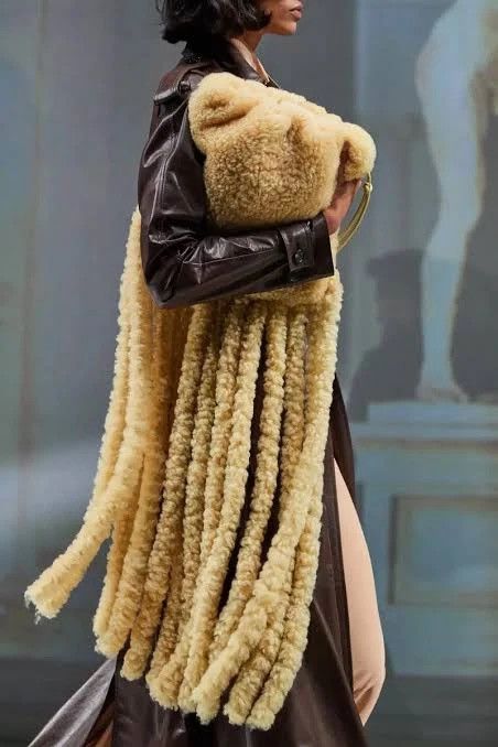 Bottega Veneta BOTTEGA VENETA RUNWAY SHEARLING SQUID BAG SZ:OS Size ONE SIZE - 2 Thumbnail
