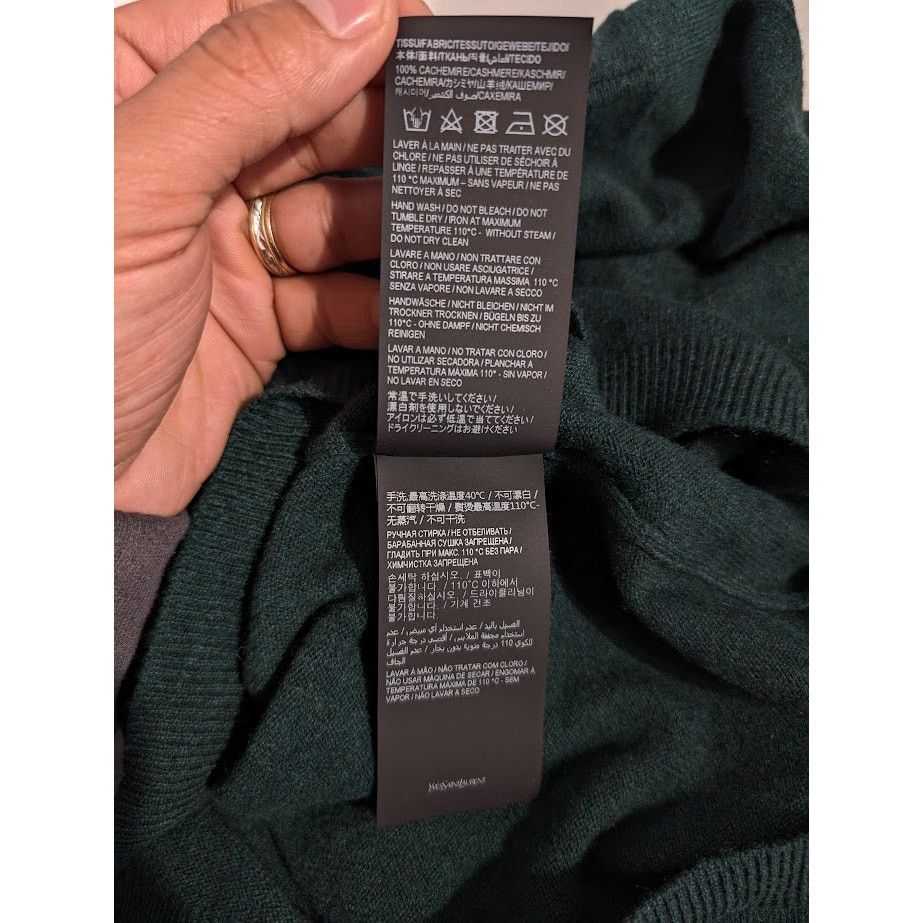 Saint Laurent Paris o1rshd1 Sweater Cachemire in Vert Fonce Size US XXL / EU 58 / 5 - 14 Thumbnail