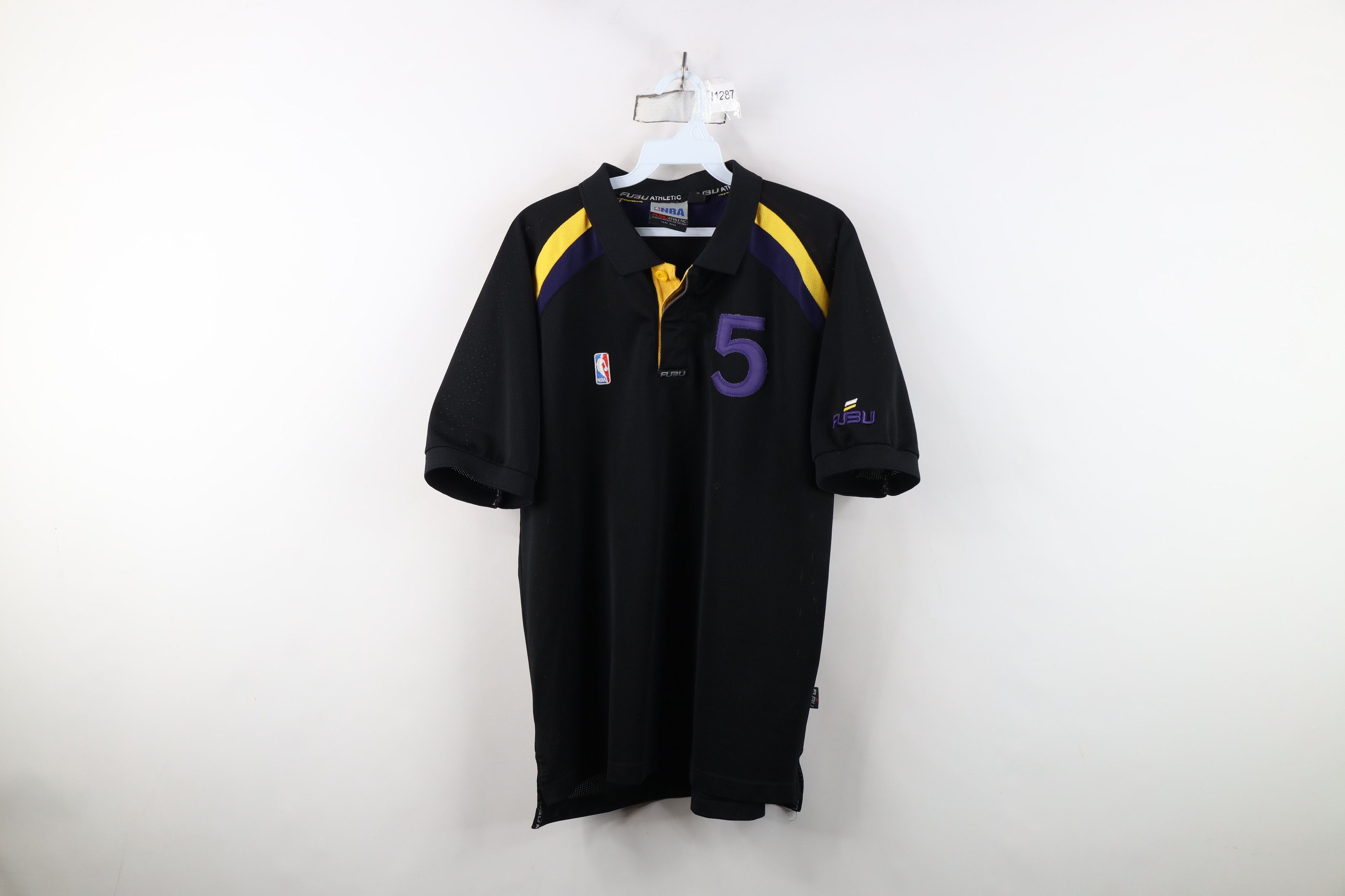 Fubu Vintage Y2K FUBU x NBA Los Angeles Lakers Knit Polo Shirt Size US L / EU 52-54 / 3 - 1 Thumbnail