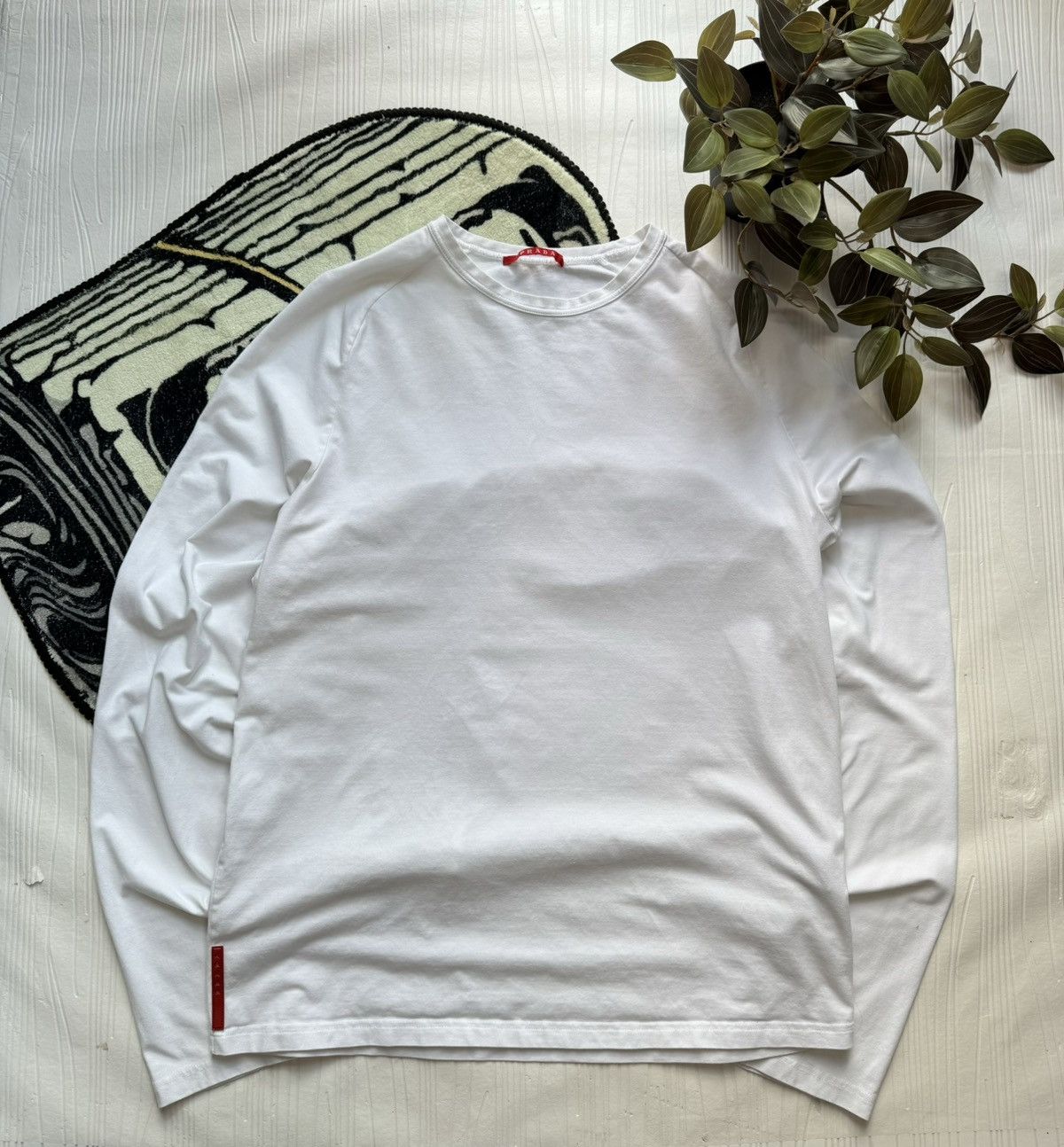 image of Prada Long Sleeve Shirts Long Shirt in White, Men's (Size XL)