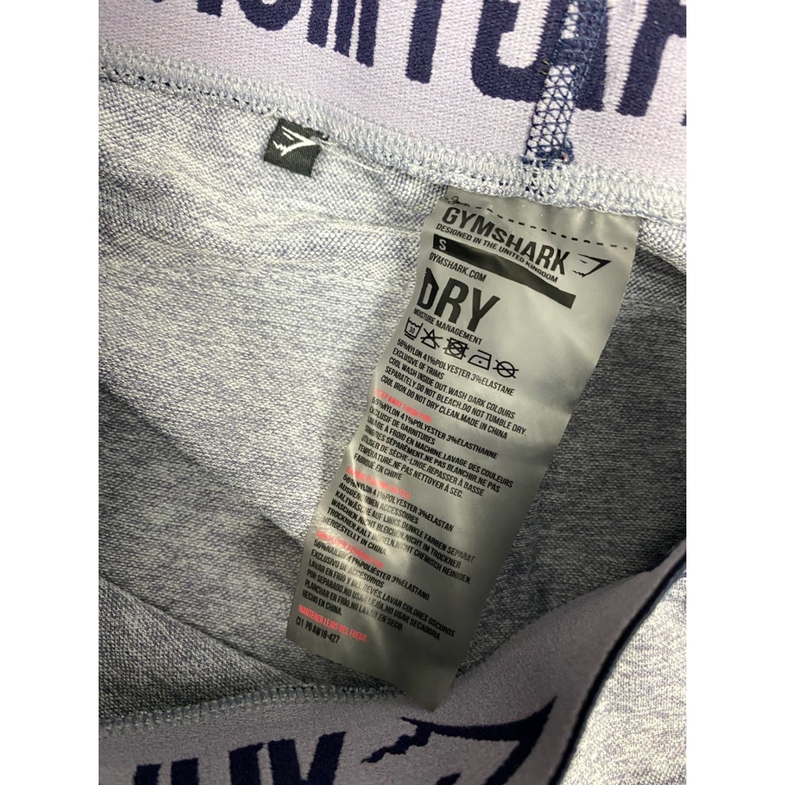 Gymshark Gymshark Leggings S Gray Purple Spellout Waistband Compression Seamless Size 28" / US 6 / IT 42 - 4 Thumbnail