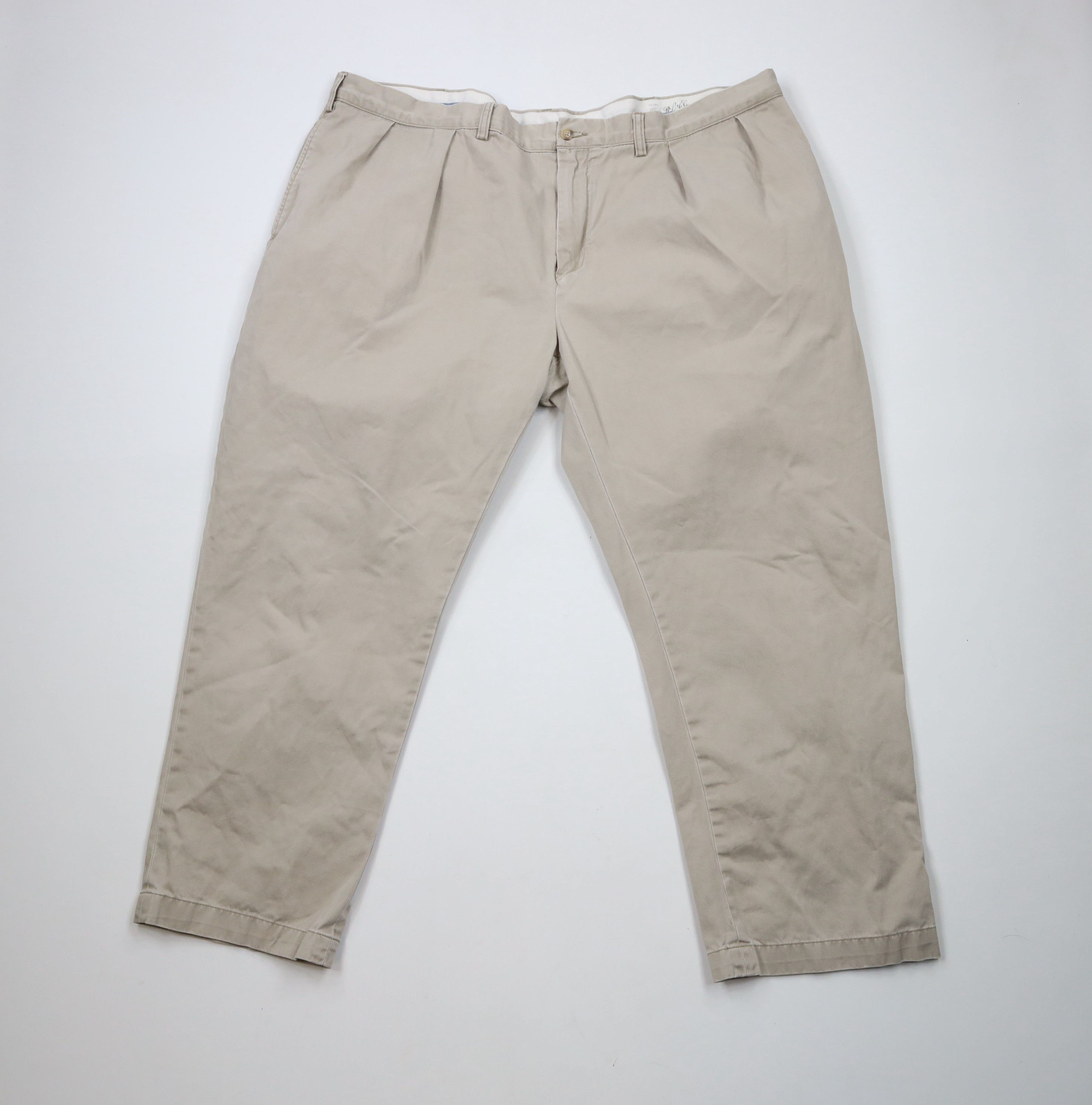 Ralph Lauren × Vintage Vintage Ralph Lauren Wide Leg Chino Pants Beige Cotton Size US 44 / EU 60 - 1 Thumbnail