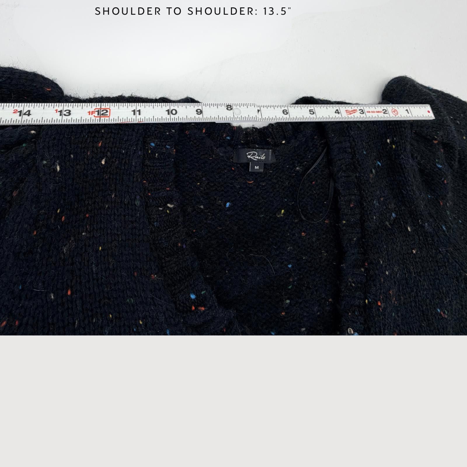 Rails Rails Cardigan Isla Puff Sleeve Wool Confetti Black M Size M / US 6-8 / IT 42-44 - 6 Thumbnail