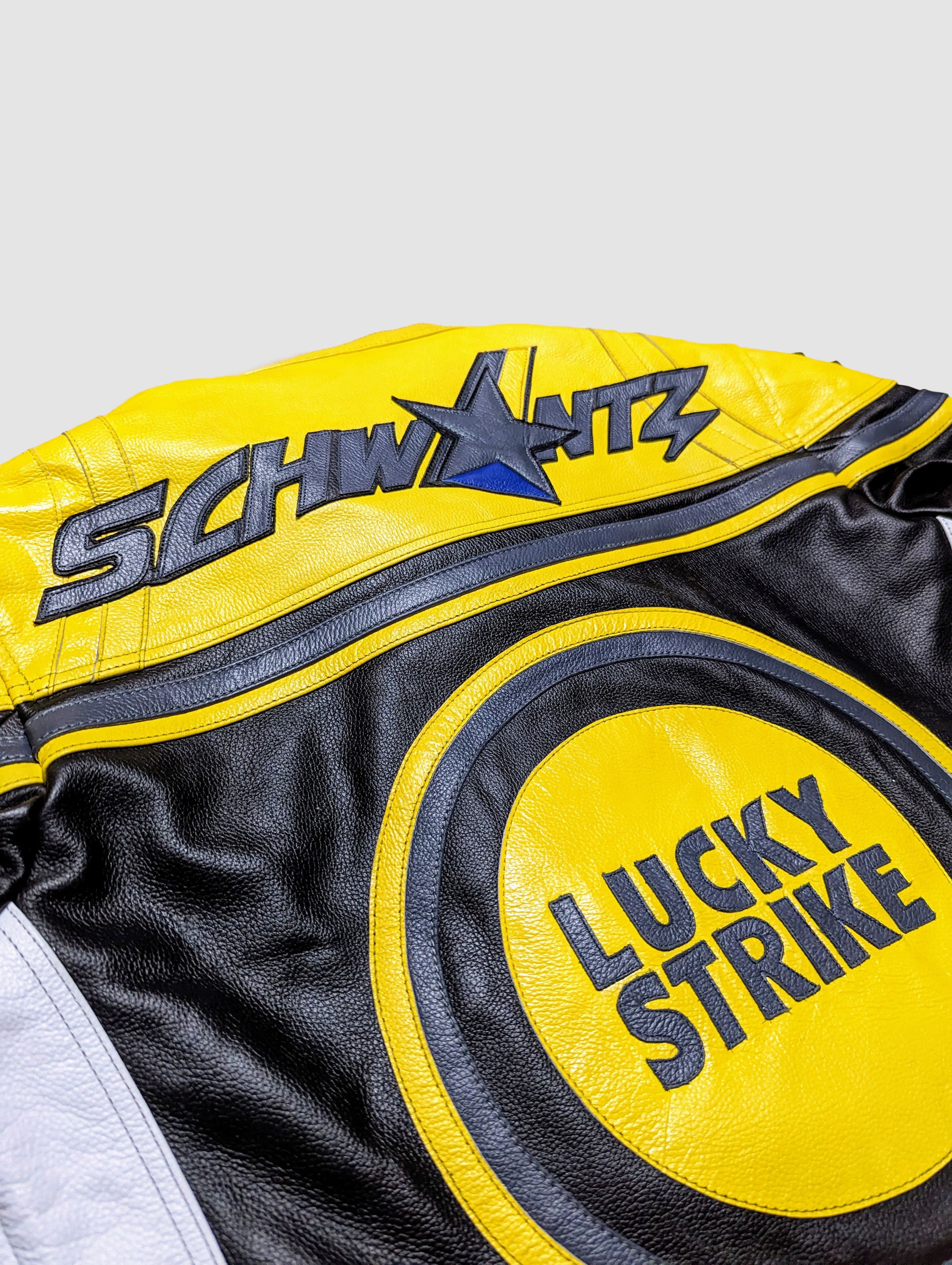 Genuine Leather 🔥 LUCKY STRIKE 🔥 RACING LEATHER JACKET RARE STREETWEAR Size US L / EU 52-54 / 3 - 8 Thumbnail